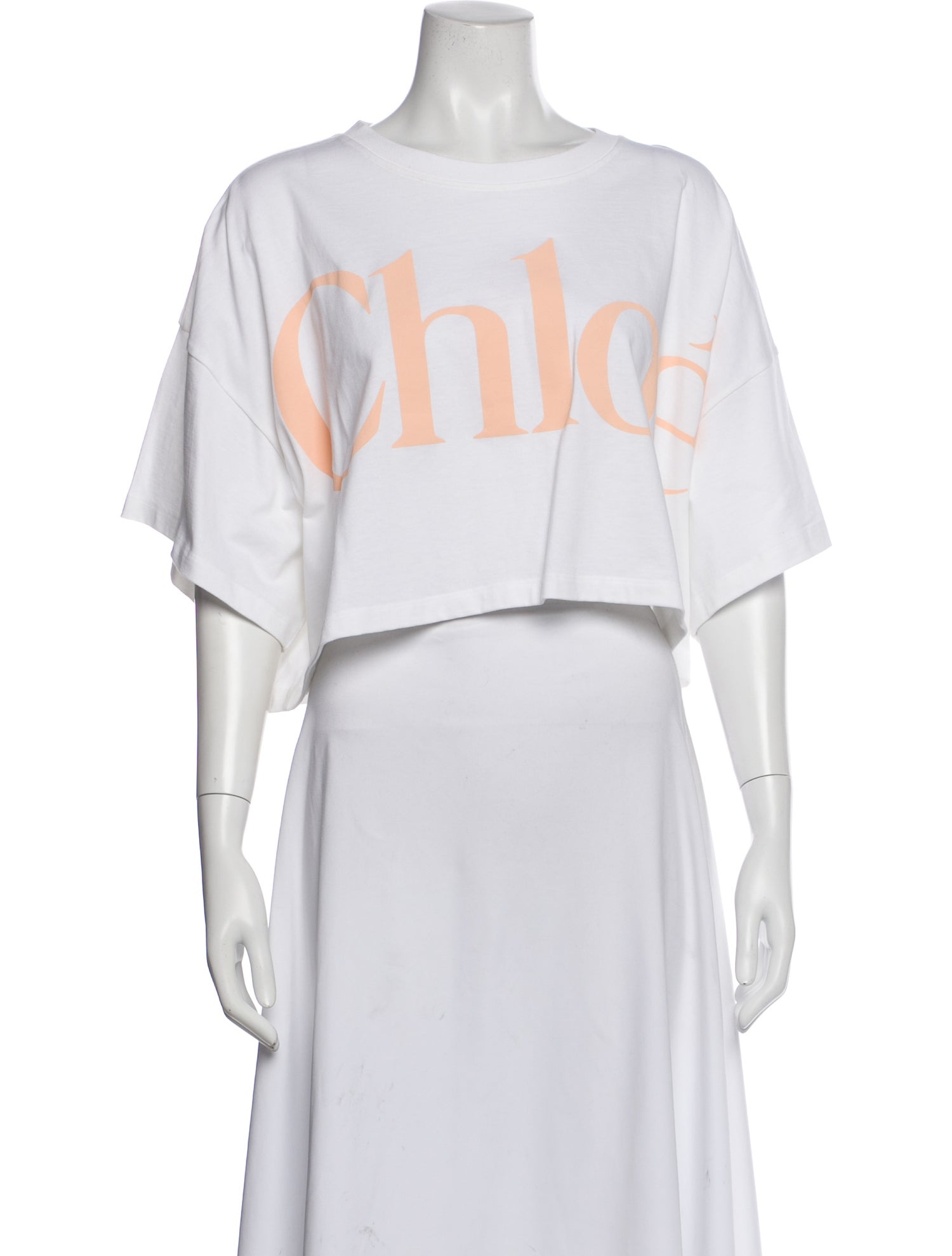 Chloé Graphic Print Crew Neck Crop Top