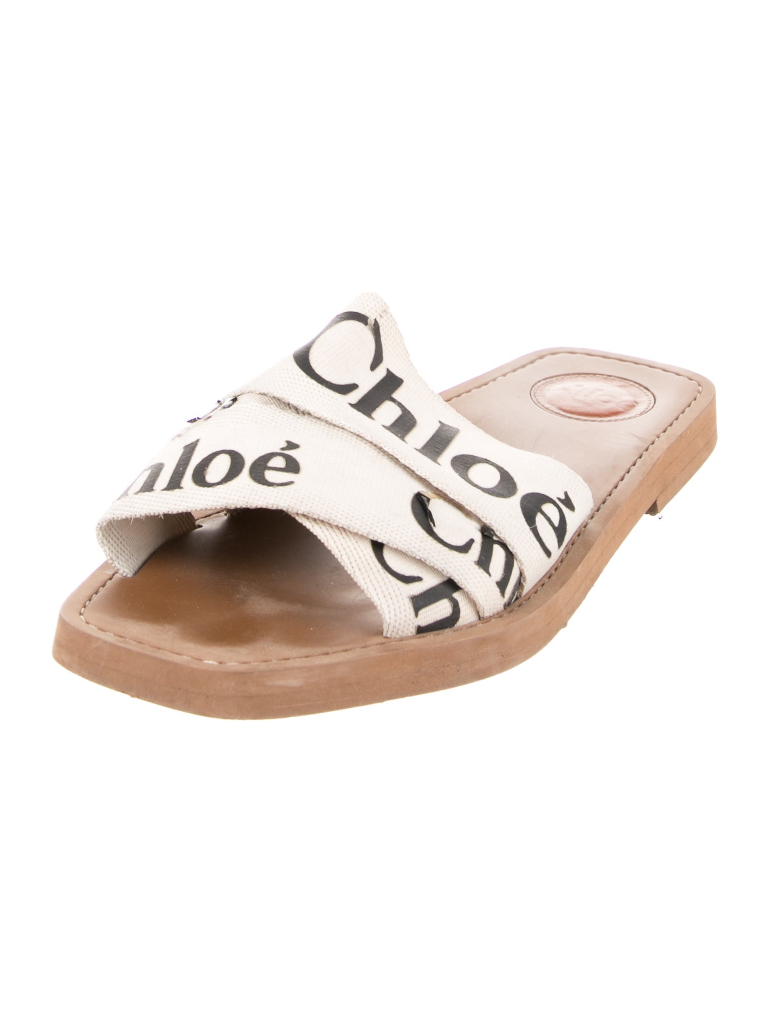 Chloé Leather Printed Slides