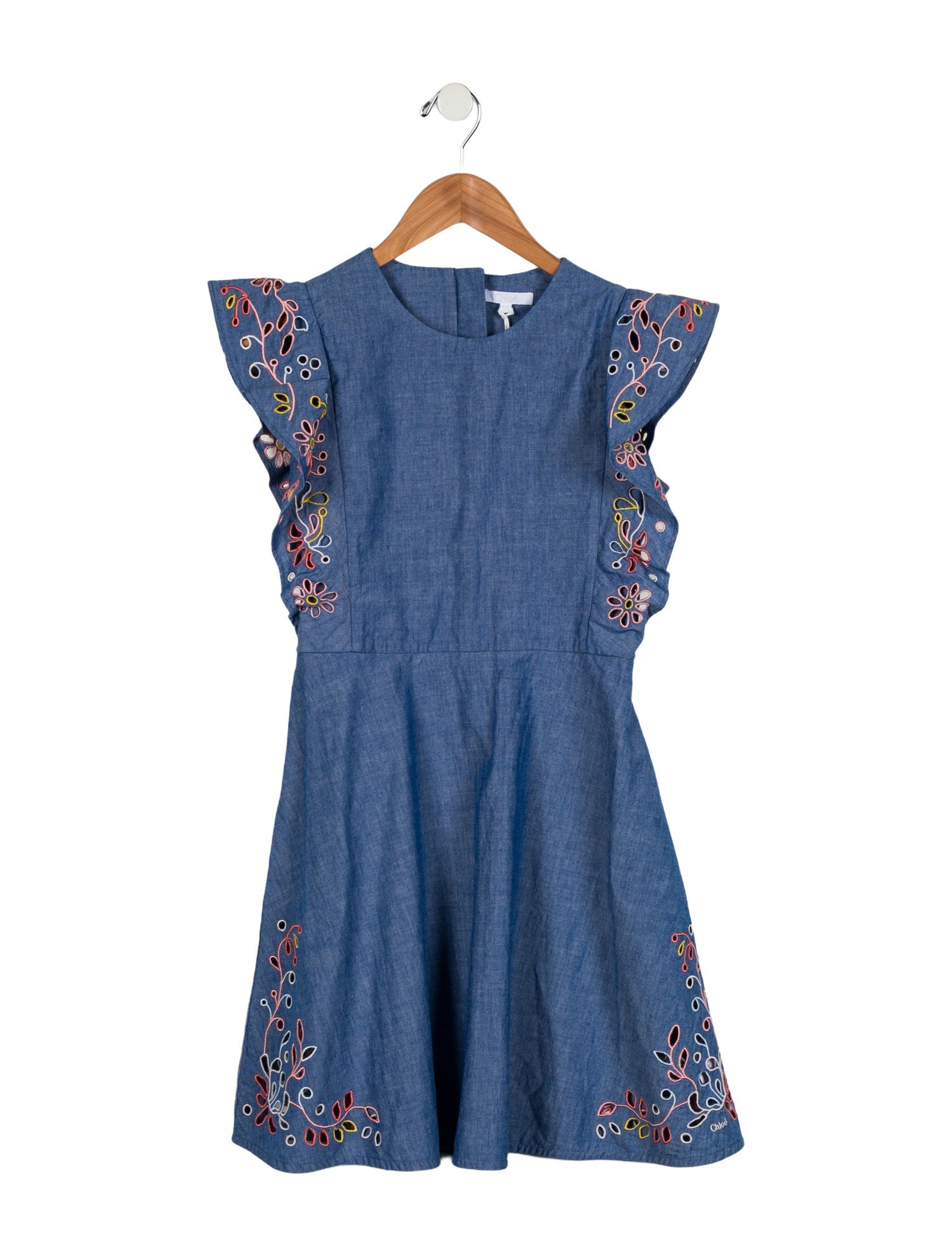 Chloé Kids Girls' Denim Sleeveless Chambray Dress