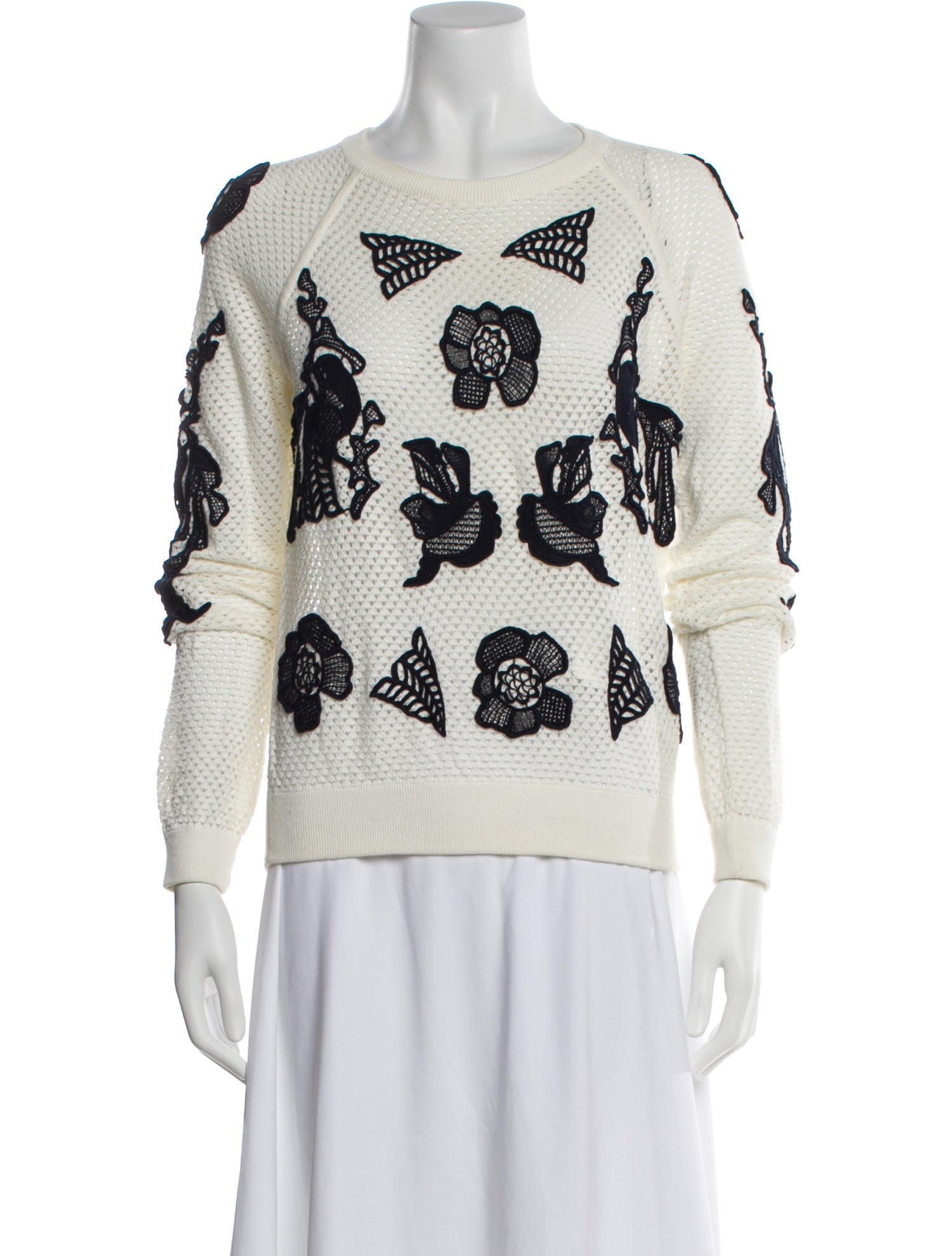 Chloé Graphic Print Crew Neck Sweater