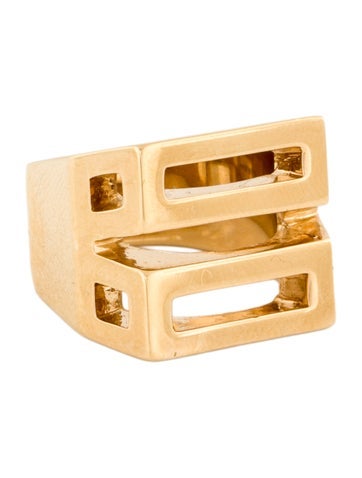 Pre-owned Chloé Geometric Cocktail Ring In Multi