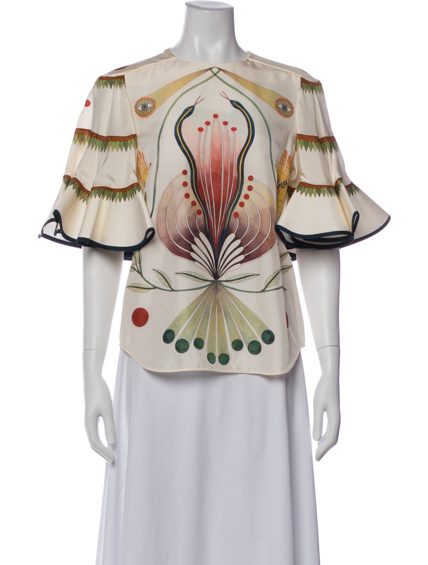 Chloé Silk Graphic Print Blouse
