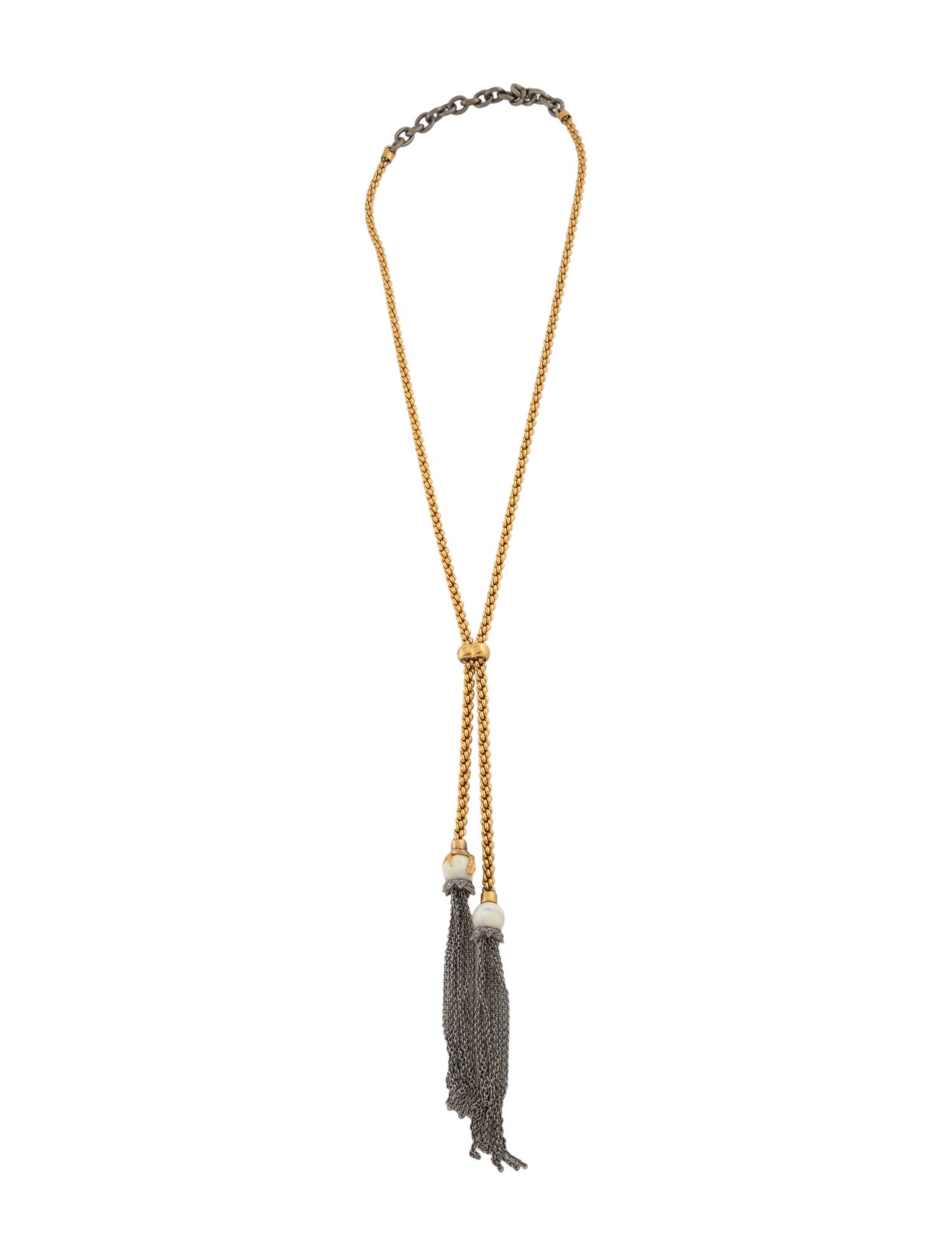 Chloé Pearl & Crystal Bolo Necklace