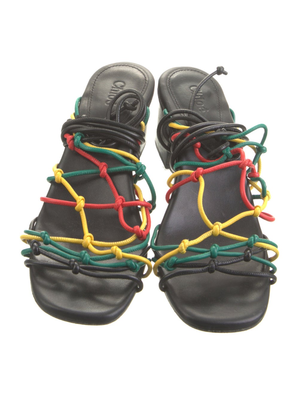 Chloé Leather Colorblock Pattern Gladiator Sandals - image 3