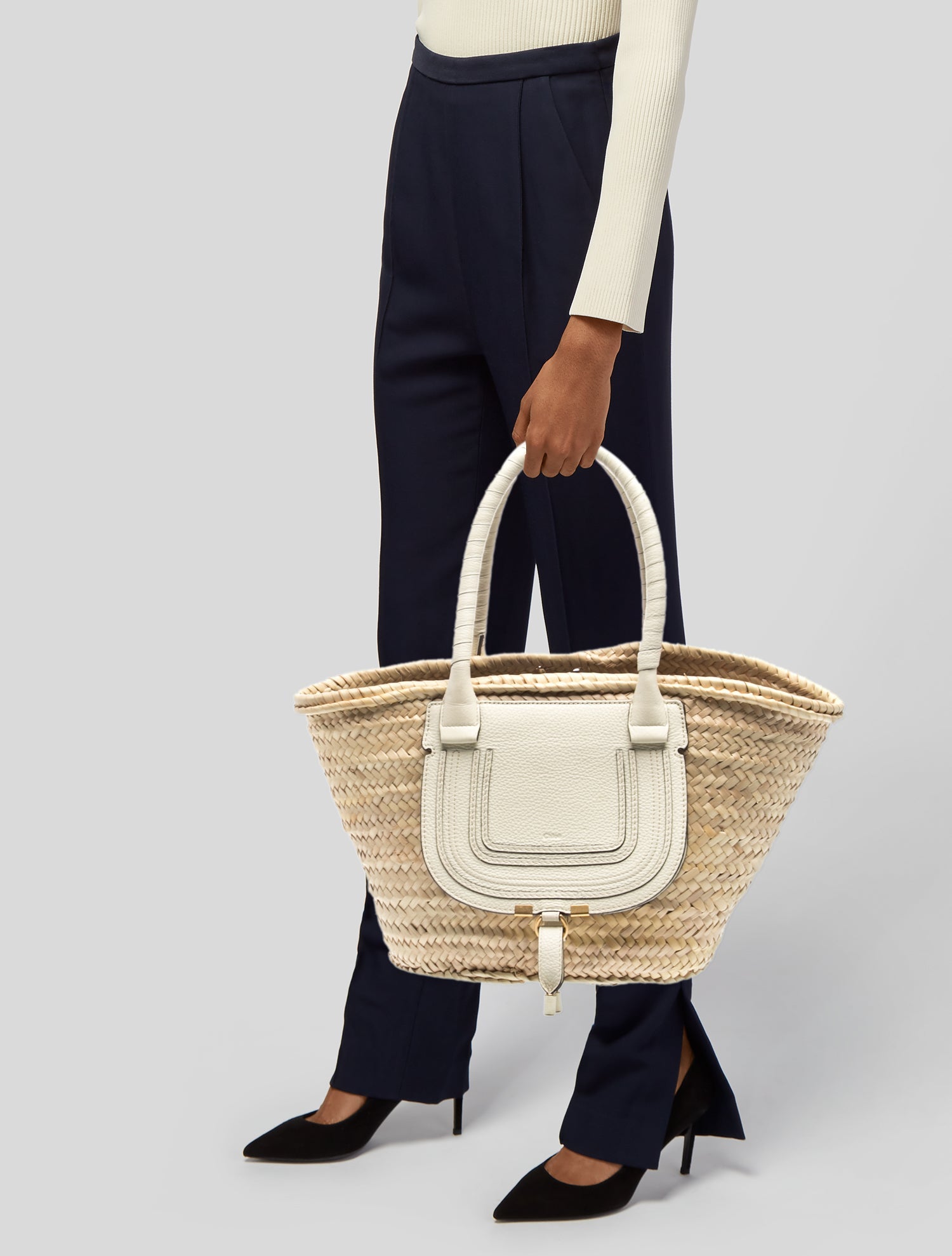 Chloé Raffia Marcie Tote