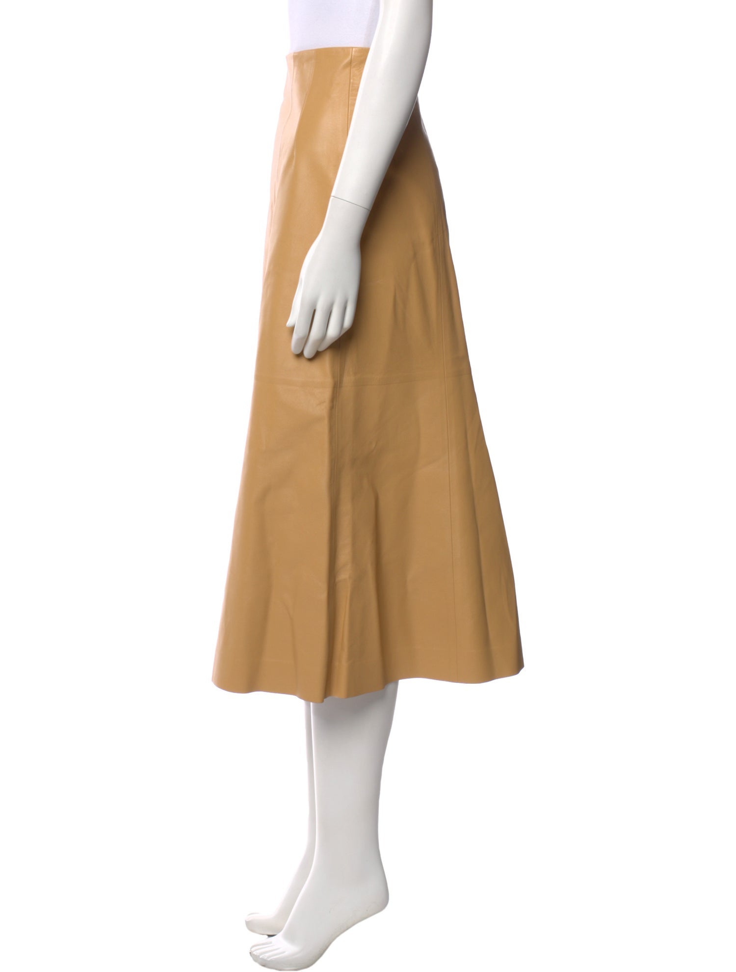 Chloé Leather Midi Length Skirt