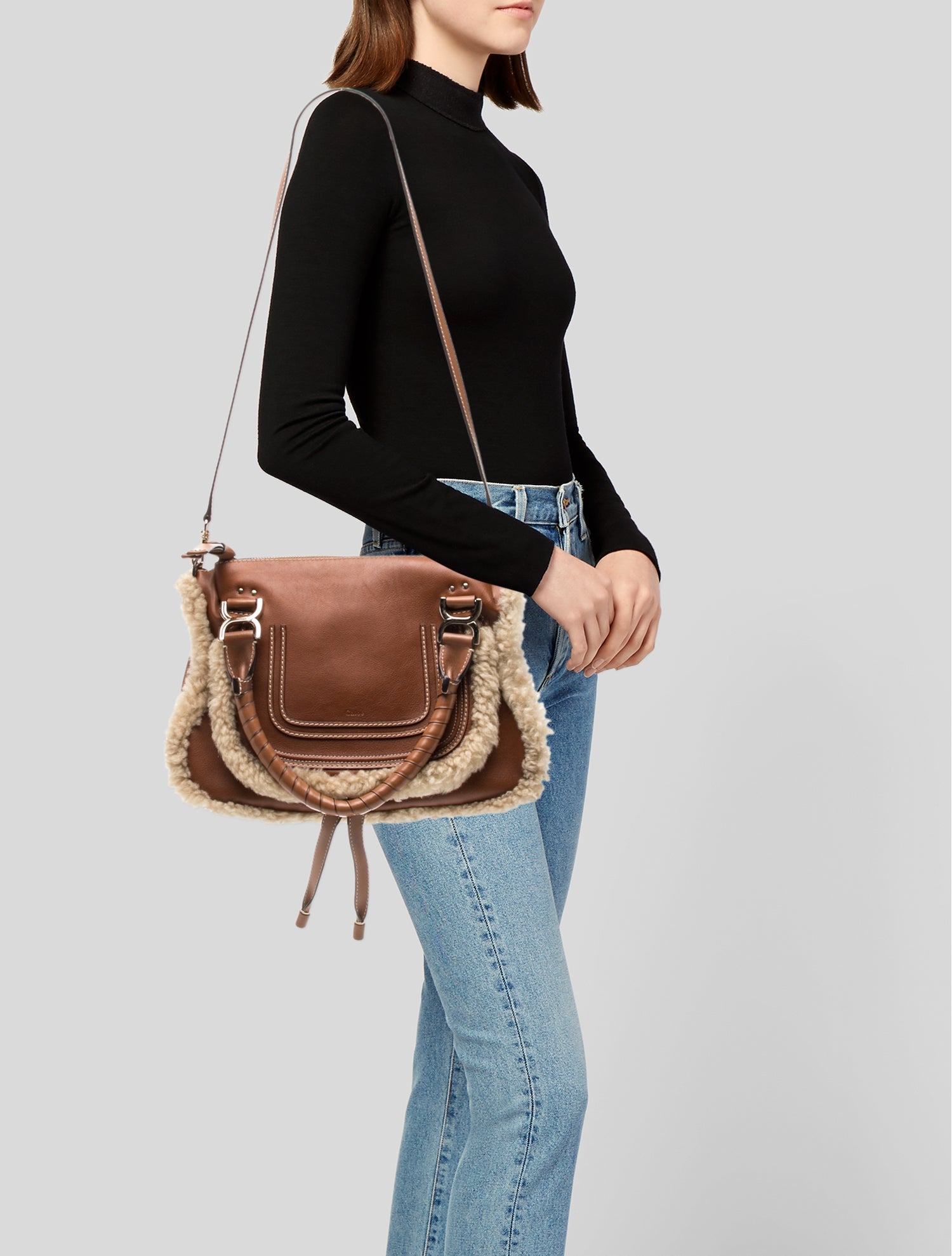 Chloé Shearling Shoulder Bag