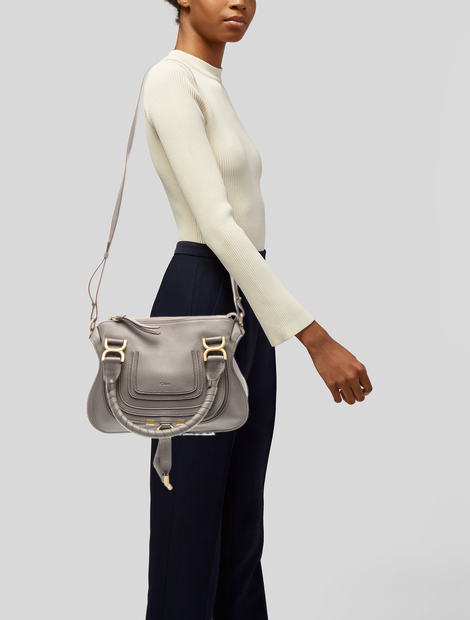 Chloé Leather Marcie Small Double Carry Bag