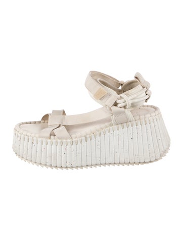Pre-owned Chloé Whipstitch Trim Espadrilles In Neutral