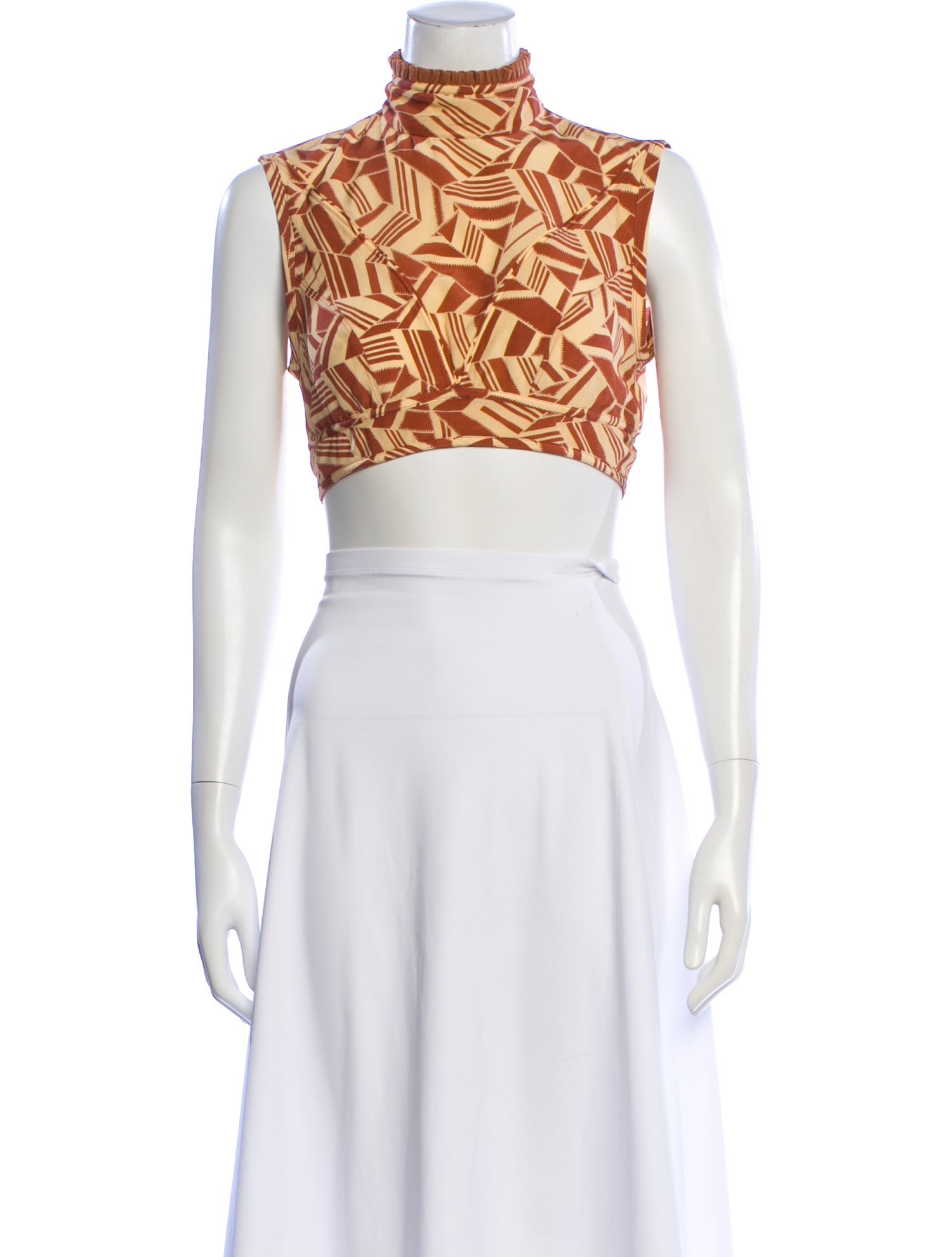 Chloé Silk Graphic Print Crop Top