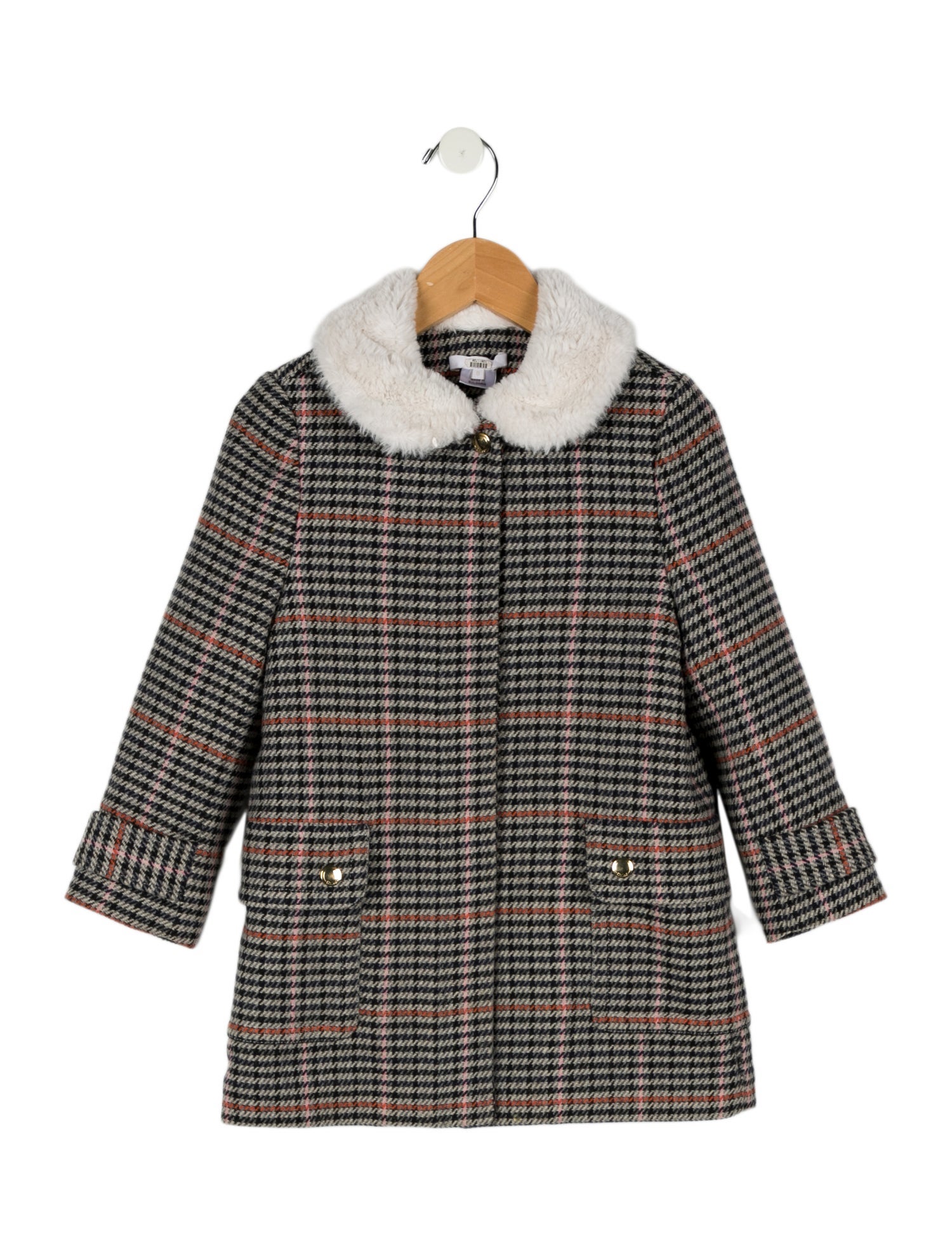 Chloé Girls' Houndstooth Peacoat