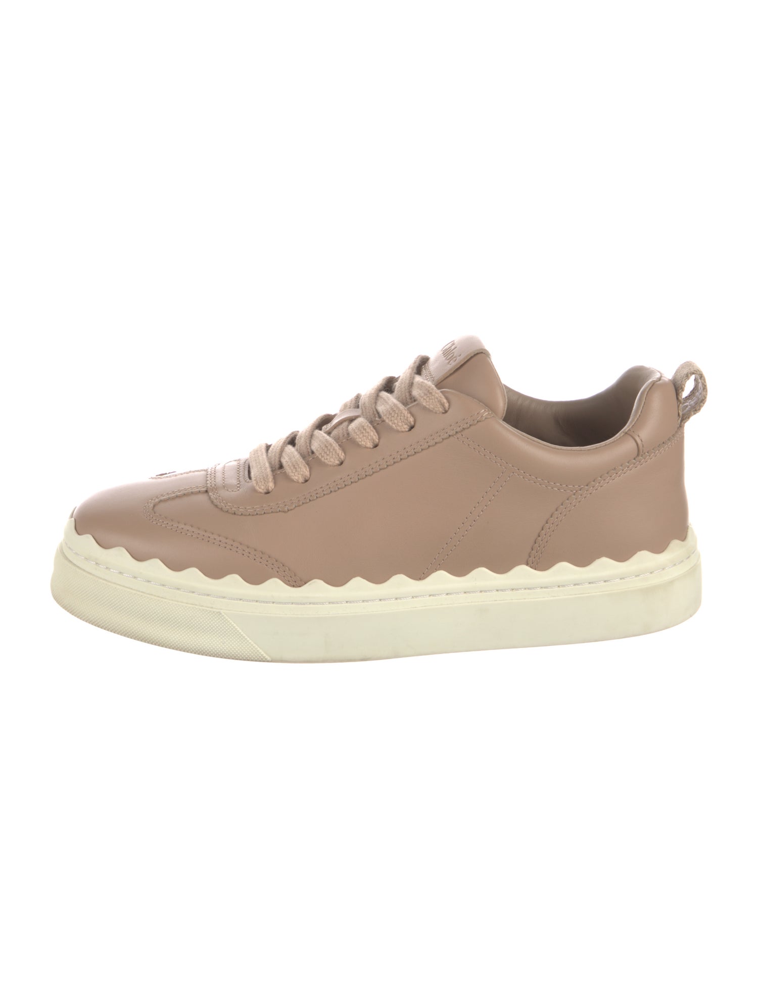 Chloé Leather Scalloped Accent Sneakers