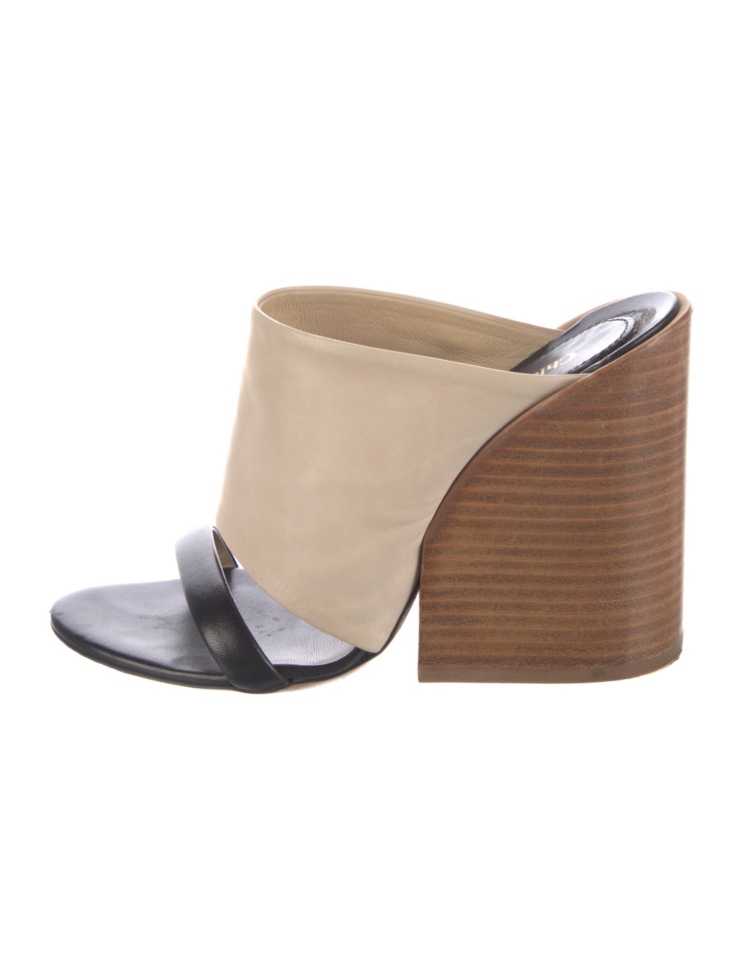 Chloé Leather Colorblock Pattern Slides