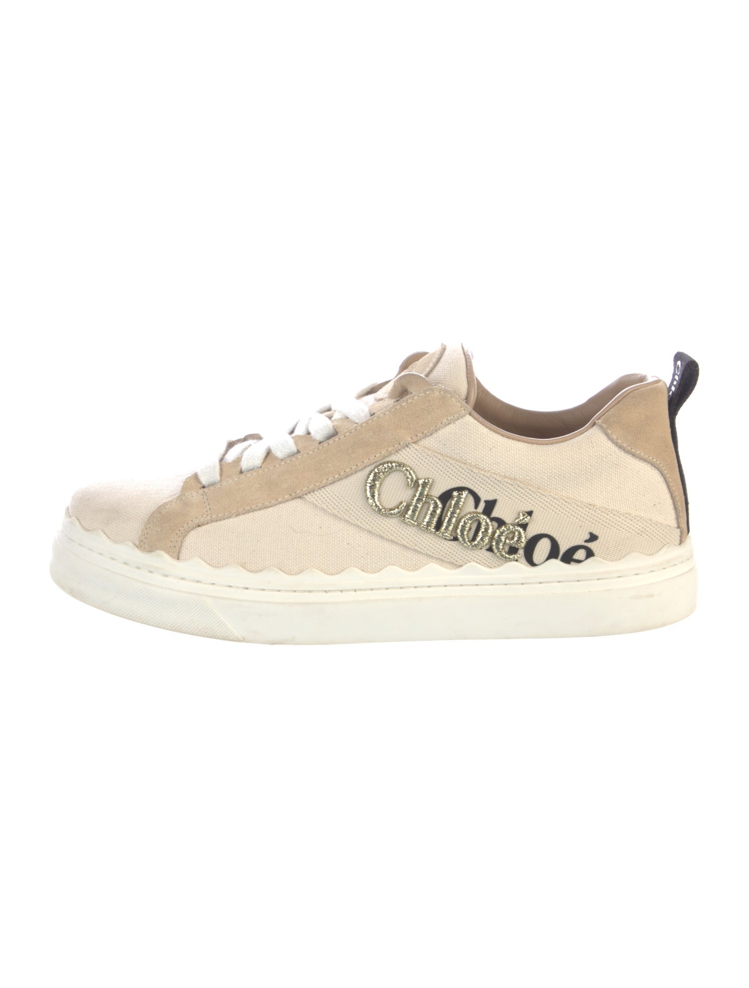 Chloé Canvas Colorblock Pattern Sneakers