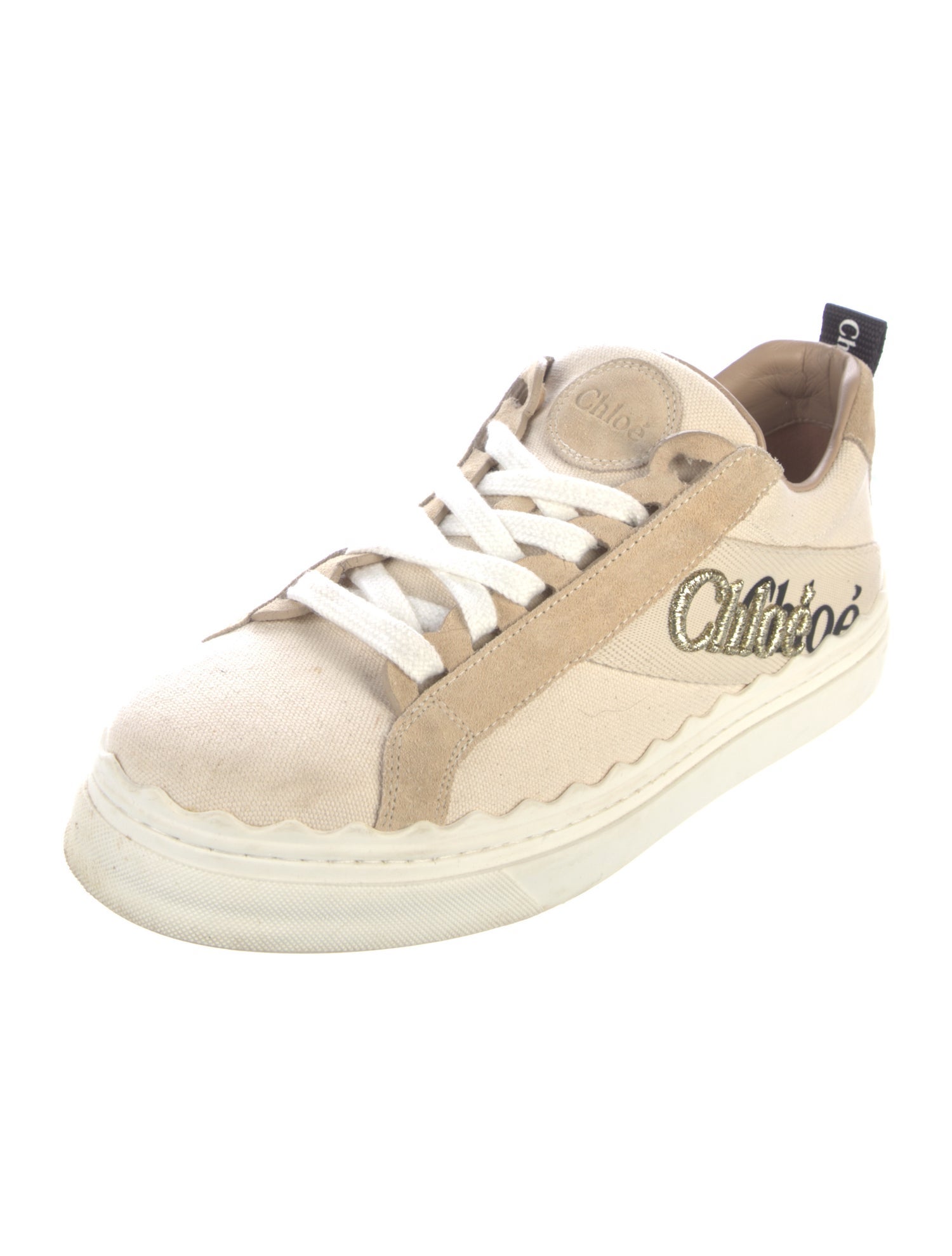 Chloé Canvas Colorblock Pattern Sneakers