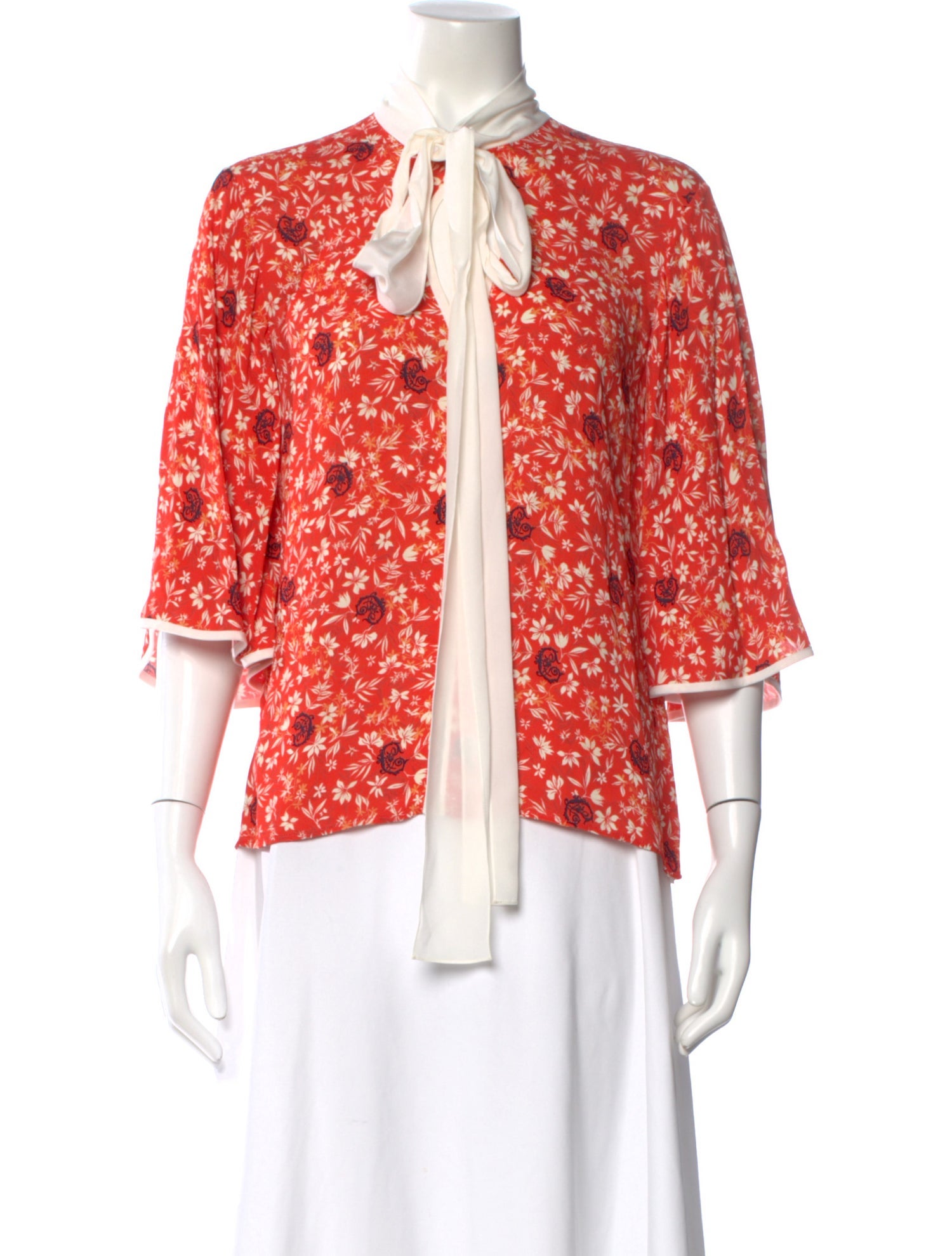 Chloé Floral Print Tie Neck Blouse w/ Tags