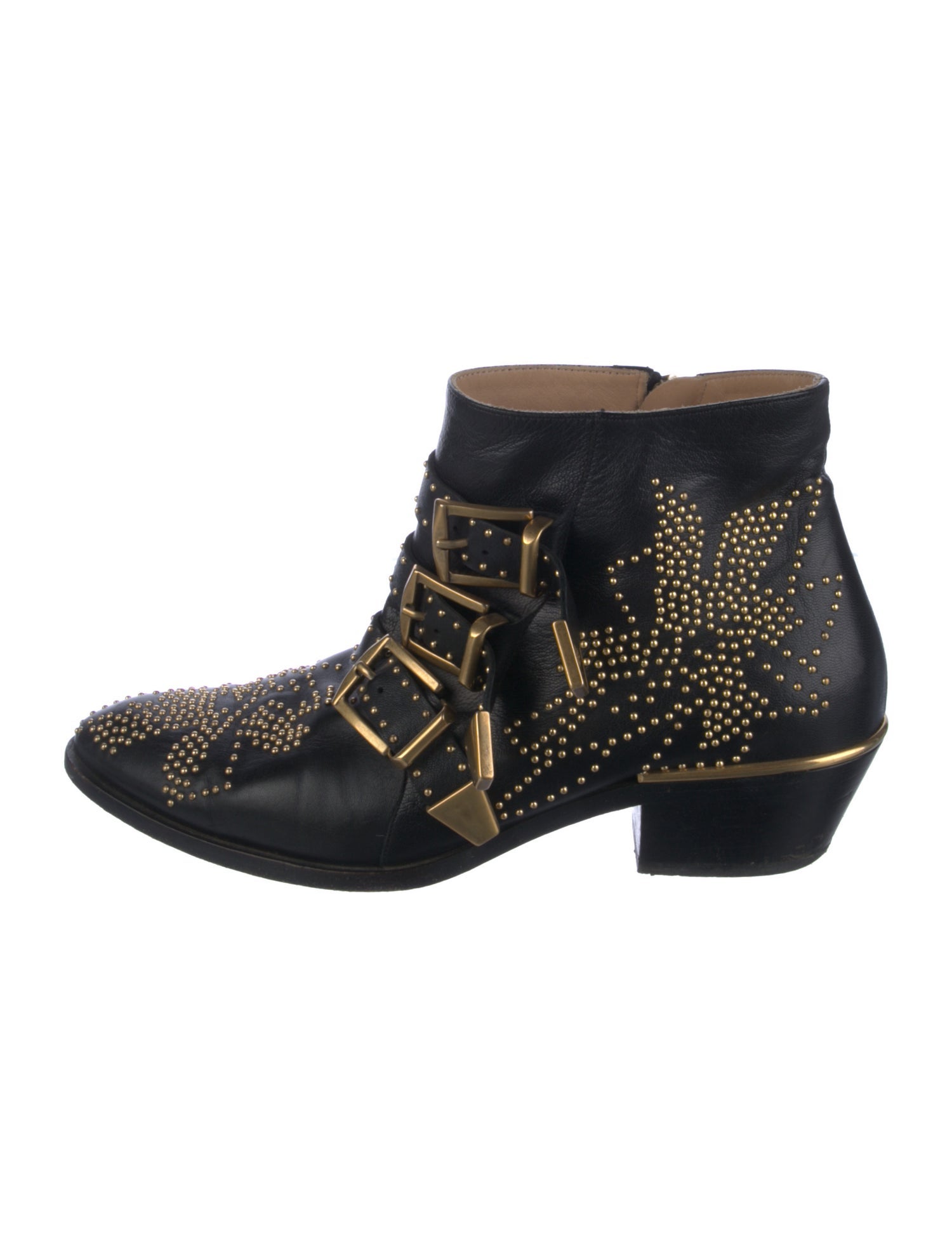 Chloé Leather Studded Accents Boots