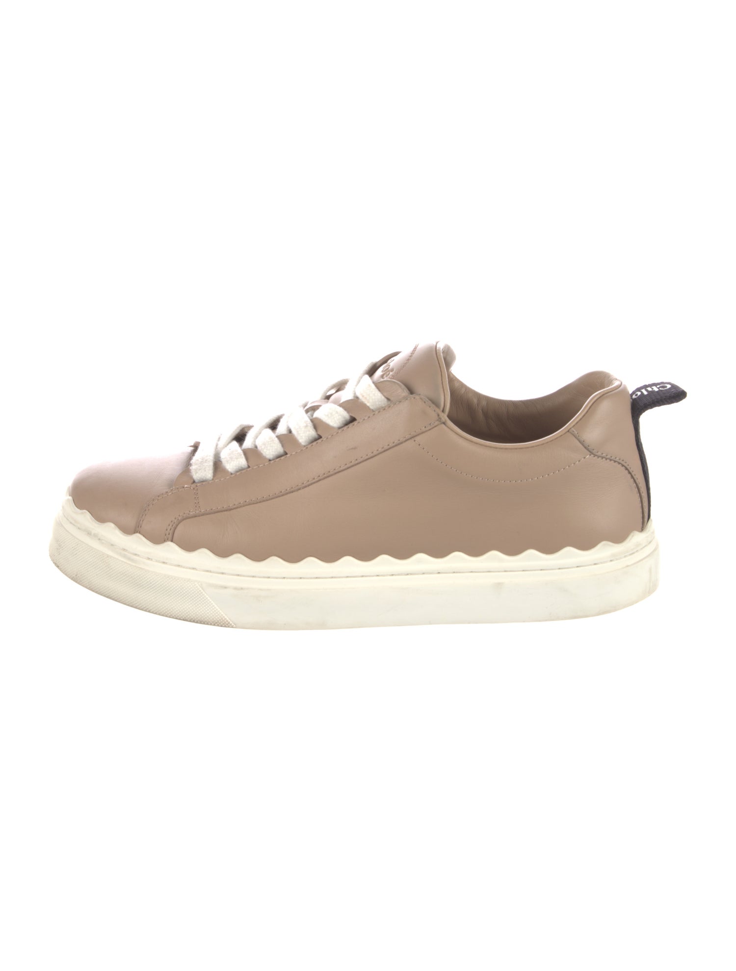 Chloé Leather Scalloped Accent Sneakers