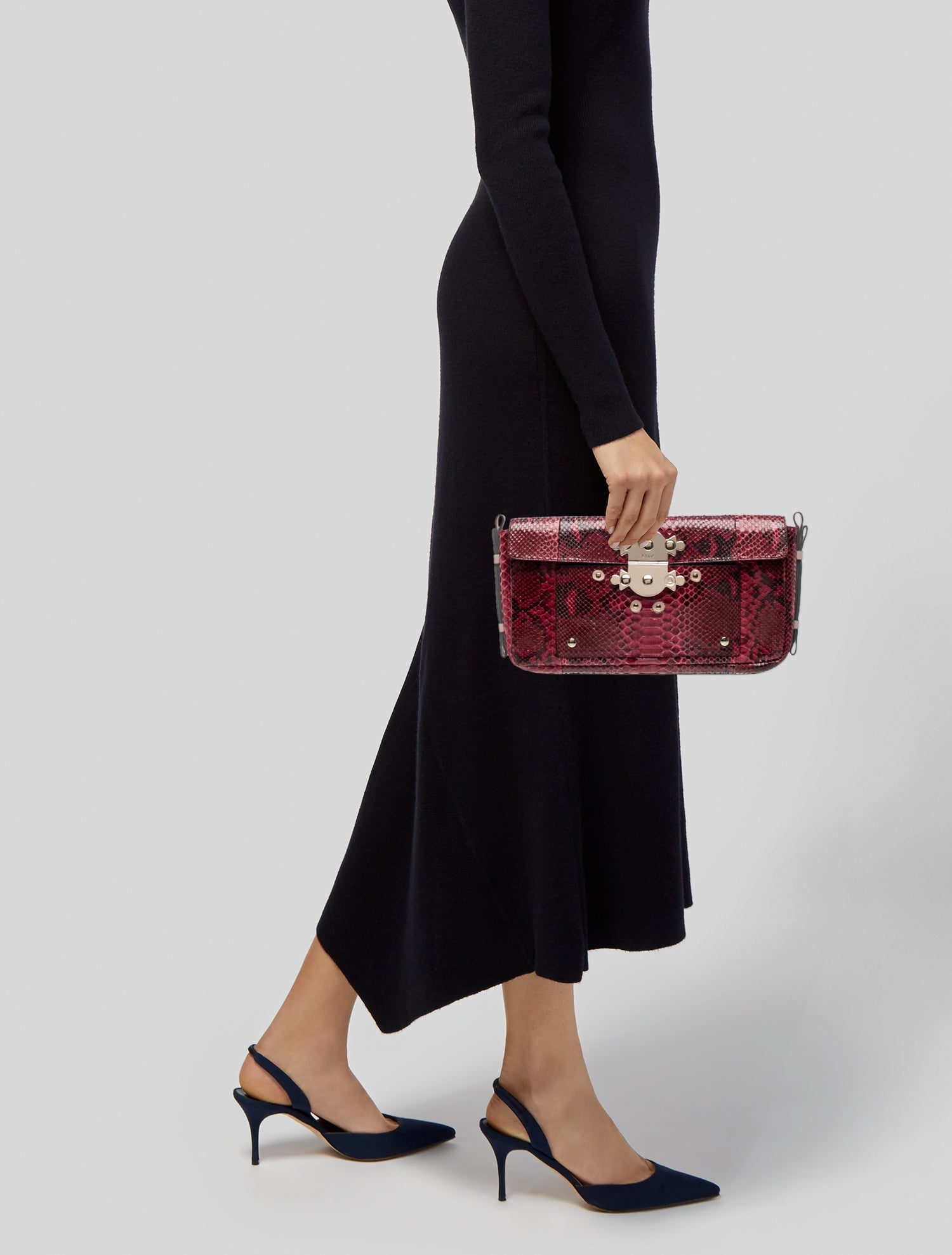 Chloé Python Clutch