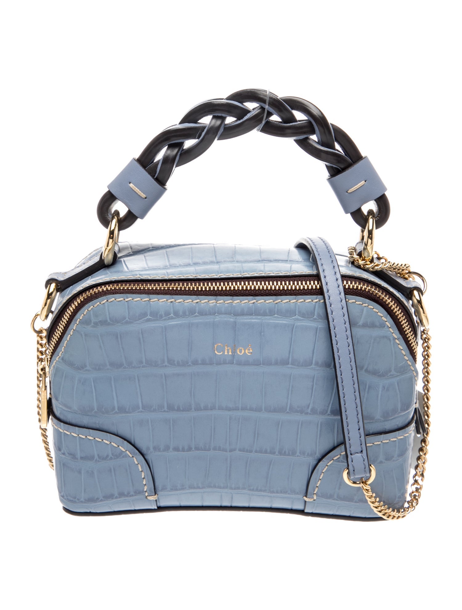 Chloé Embossed Leather Shoulder Bag