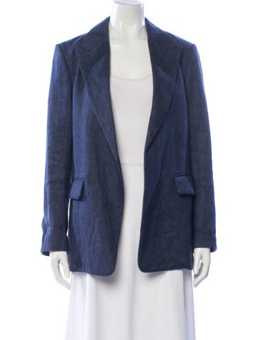 Pre-owned Chloé Linen Blazer In Blue
