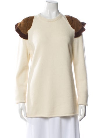 Pre-owned Chloé Wool Crew Neck Sweater In Neutral