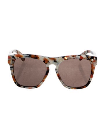 Pre-owned Chloé Earthy Orange Wayfarer Sunglasses In White