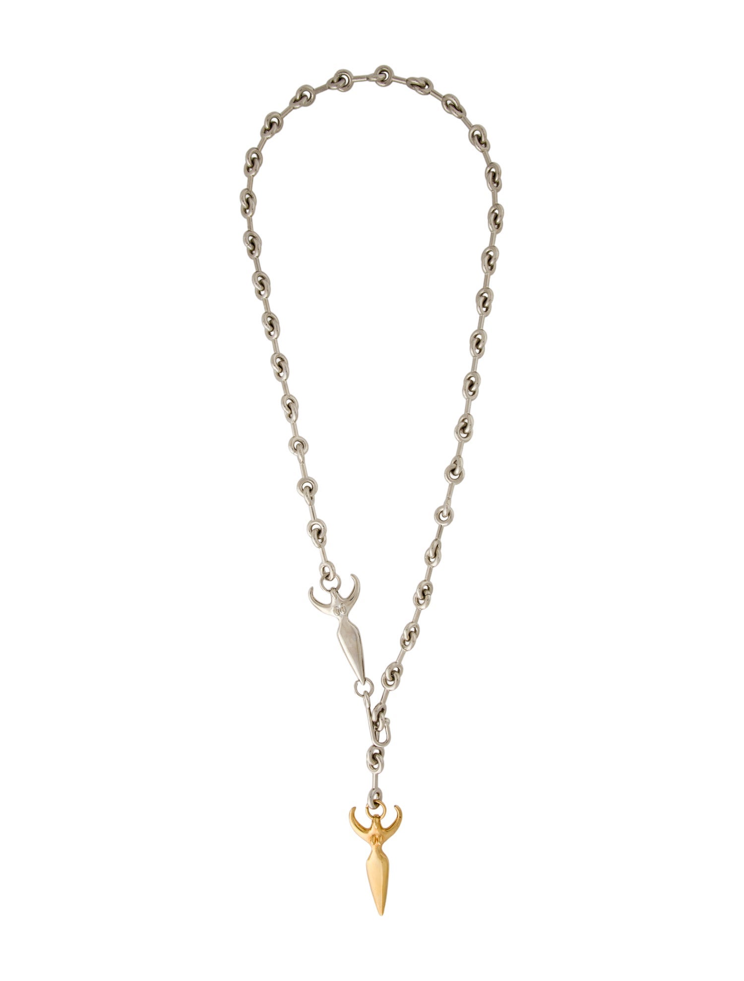 Chloé Two Tone Femininities Pendant Necklace