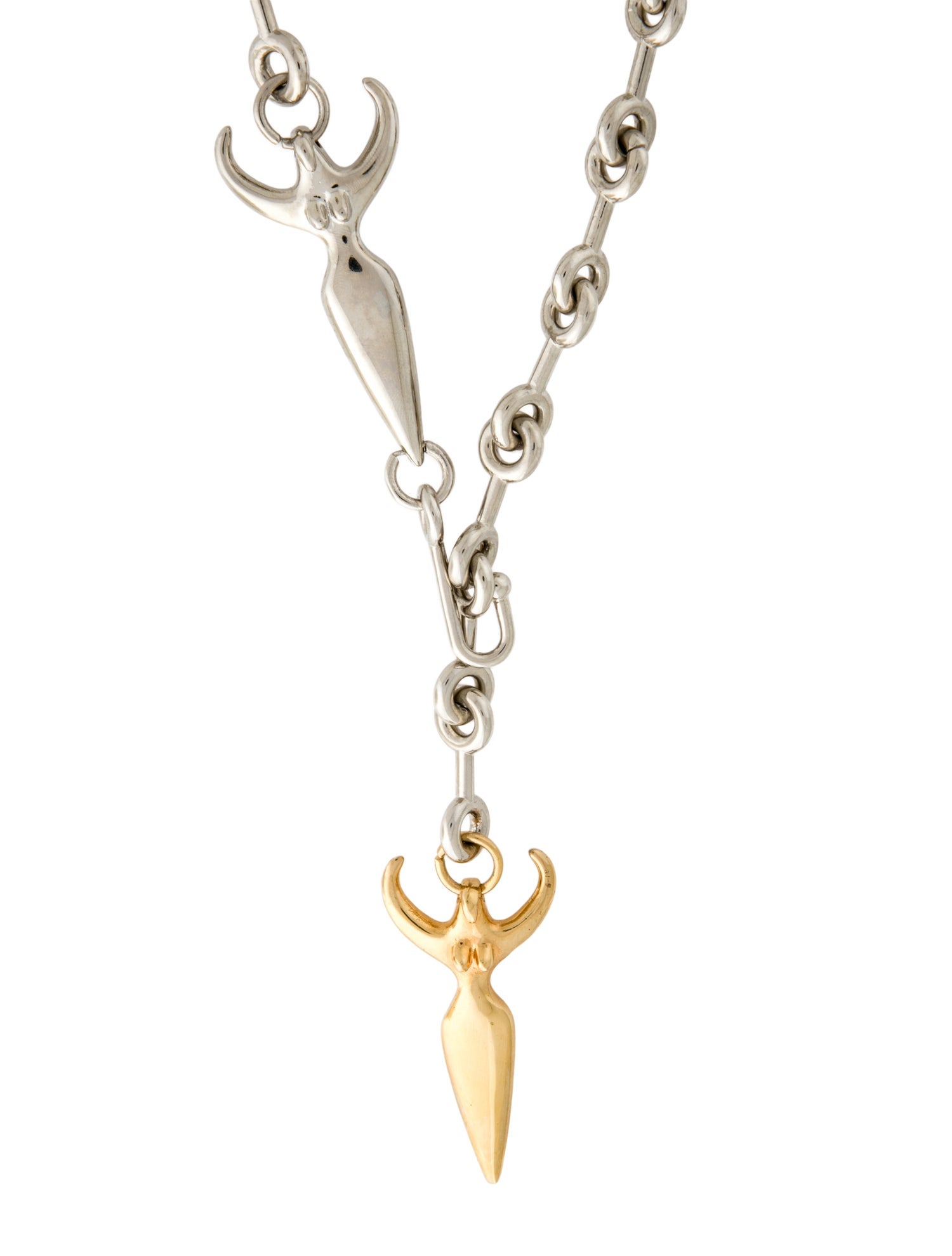 Chloé Two Tone Femininities Pendant Necklace