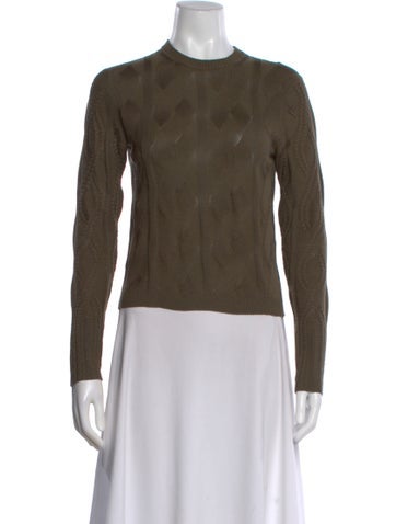 Pre-owned Chloé Wool Crew Neck Sweater In Green