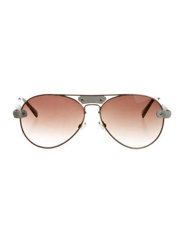 Chloé Leather Aviator Sunglasses