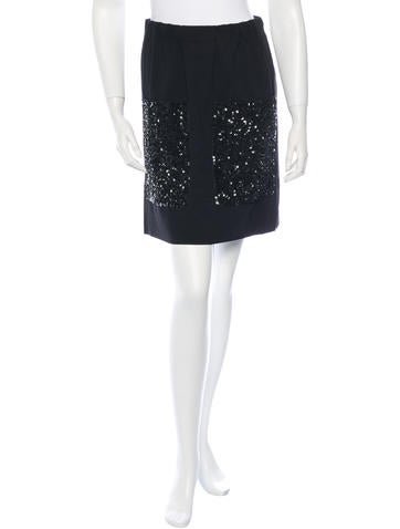 Chloé Embellished Wool Skirt