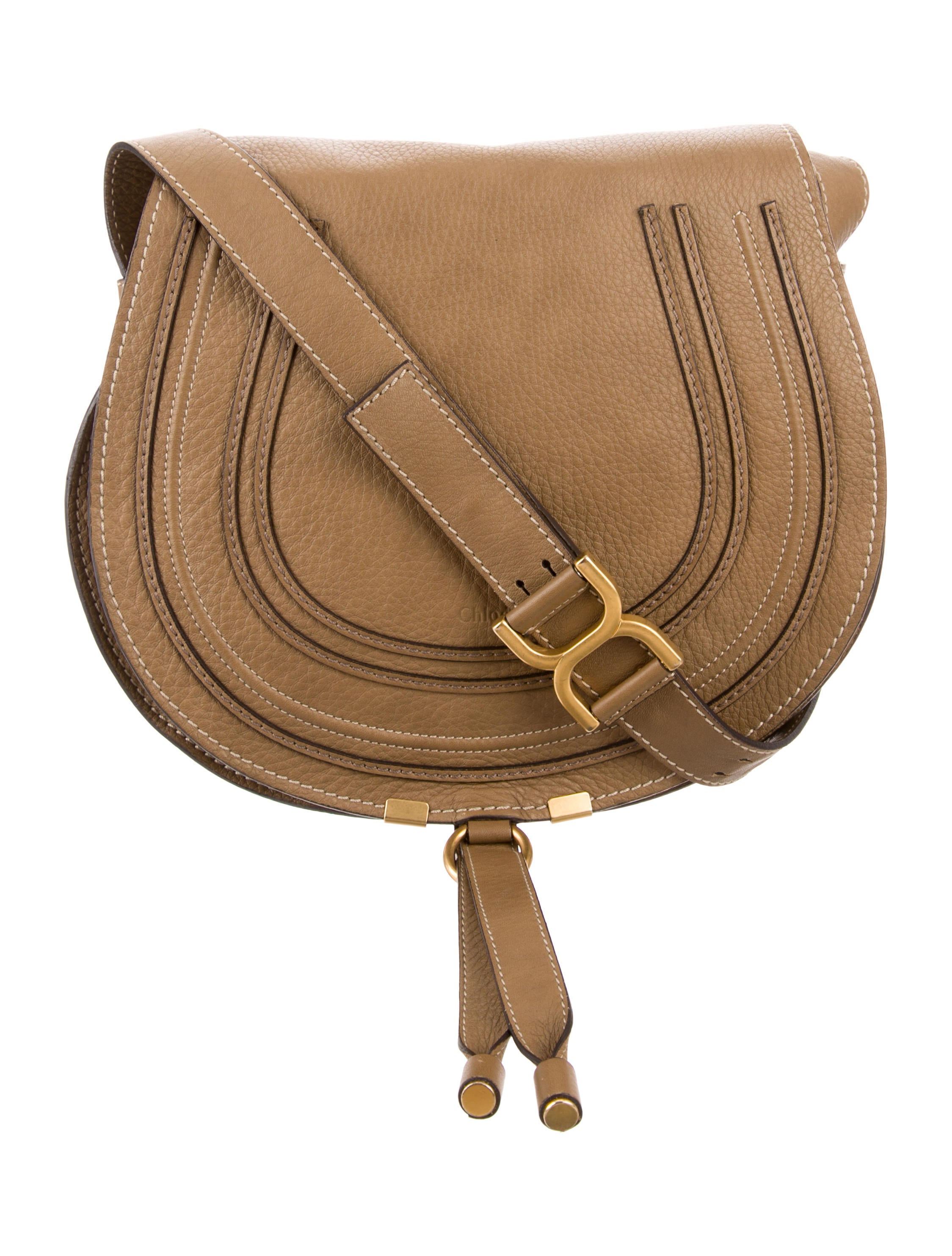 Chloé Medium Marcie Saddle Crossbody Bag Brown Crossbody Bags