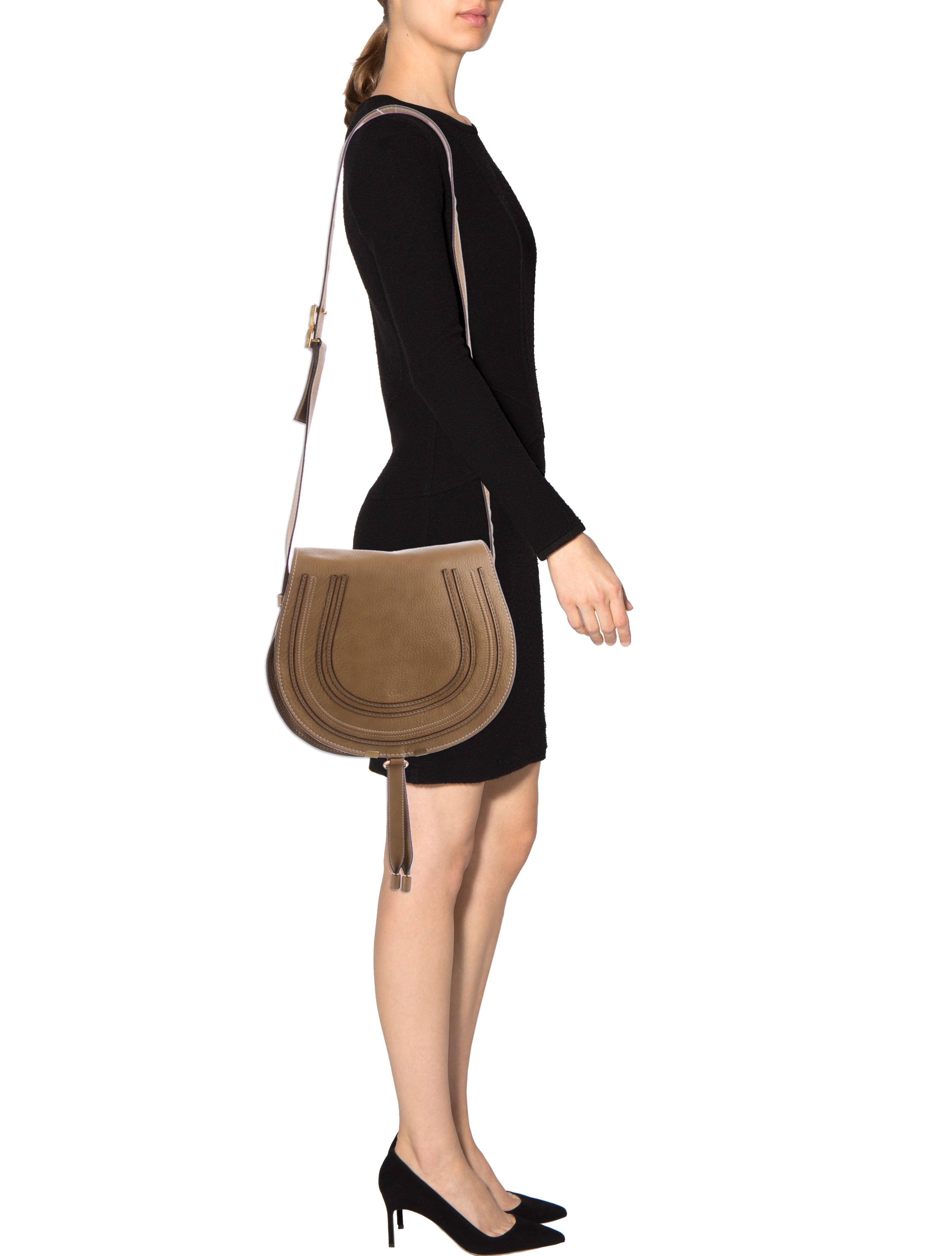 Chloé Medium Marcie Saddle Crossbody Bag Brown Crossbody Bags