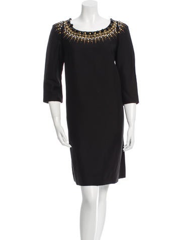 Chloé Embellished Linen-Blend Dress
