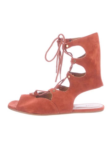 Chloé Suede Lace-Up Sandals