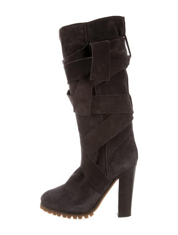 Chloé Suede Round-Toe Boots