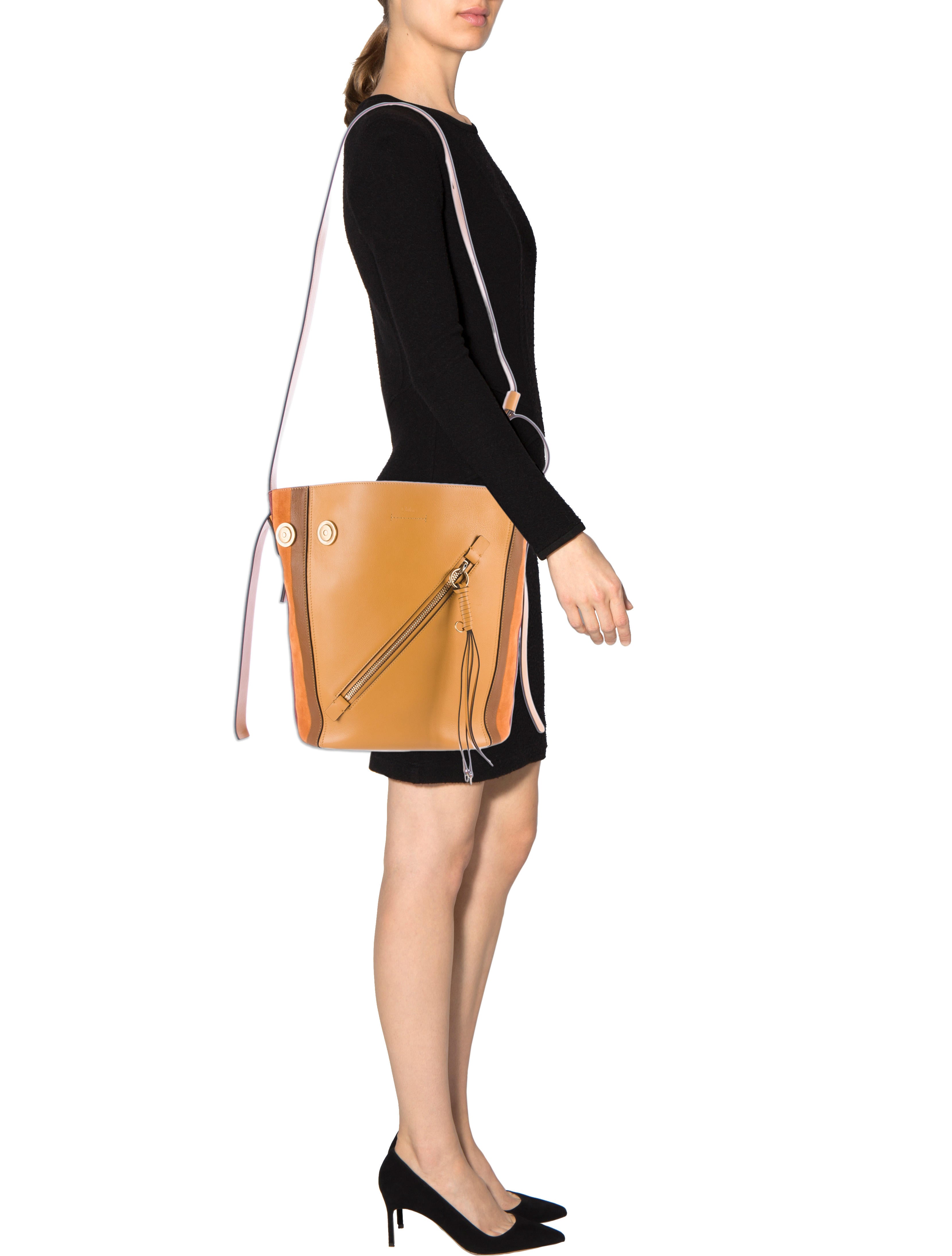 Chloé Myer Medium Leather & Suede Tote Bag w/ Tags Brown Totes