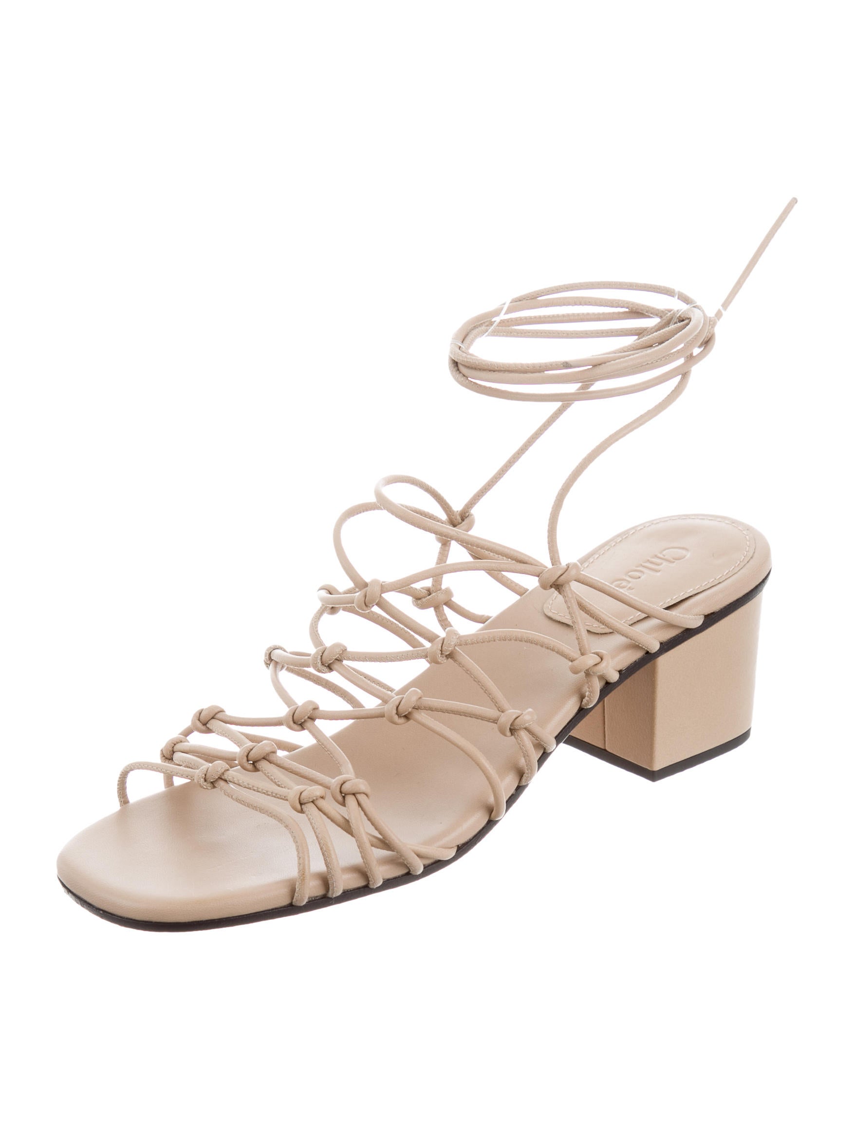 ChloÃ© Leather Cage Sandals - Shoes - CHL60307 | The RealReal