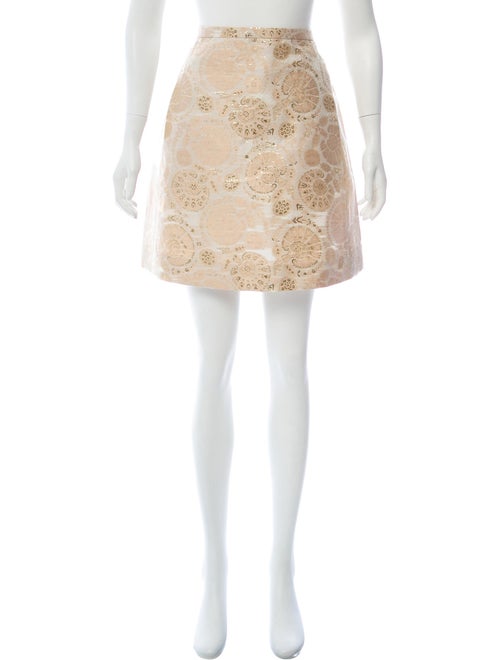 Chloé Silk Brocade Mini Skirt Pink