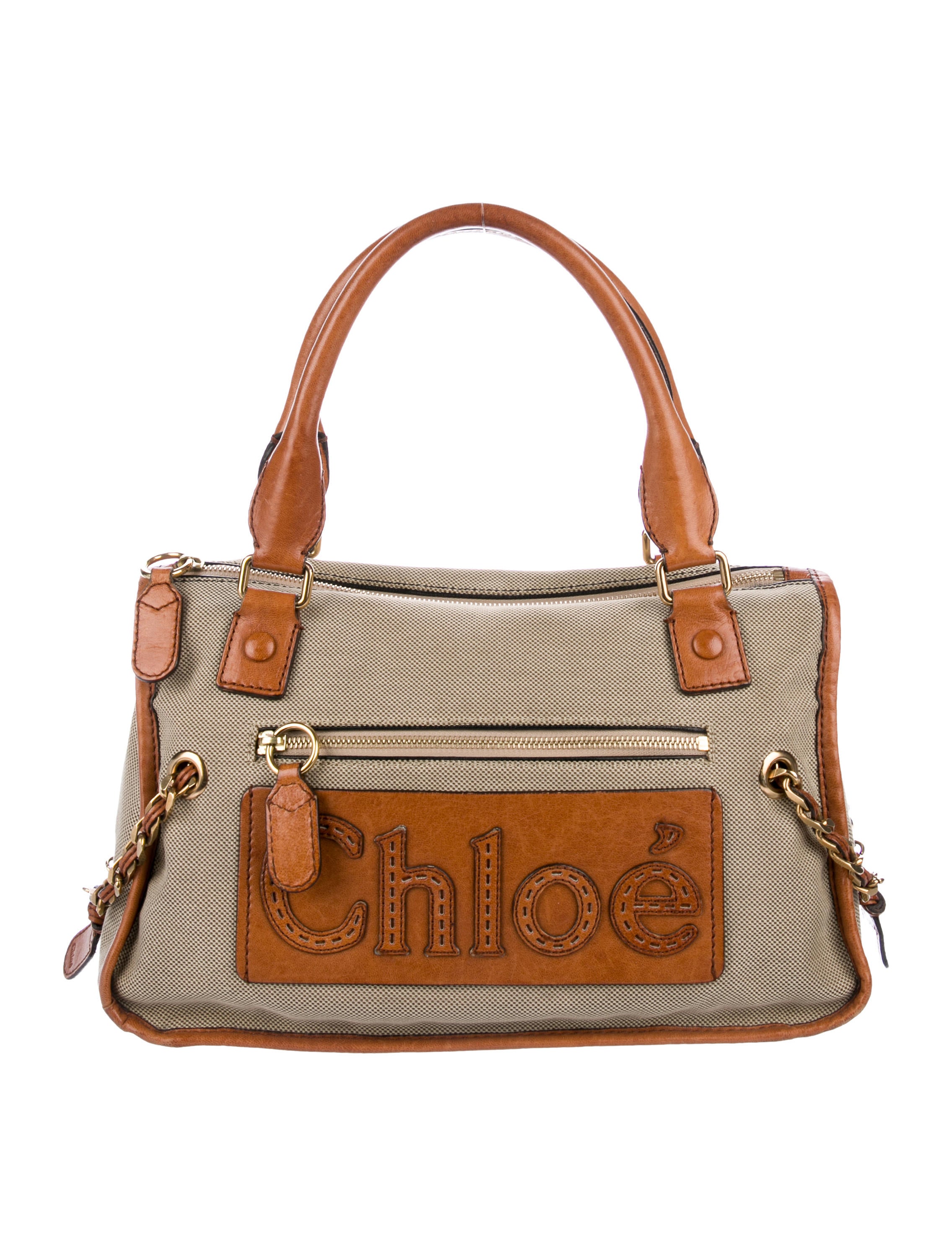 Chloe シ ハイ アリエル フロック ヒル ハンフス SB41030A18 027 Chloé Haley Canvas Tote - Brown Handle Bags, Handbags