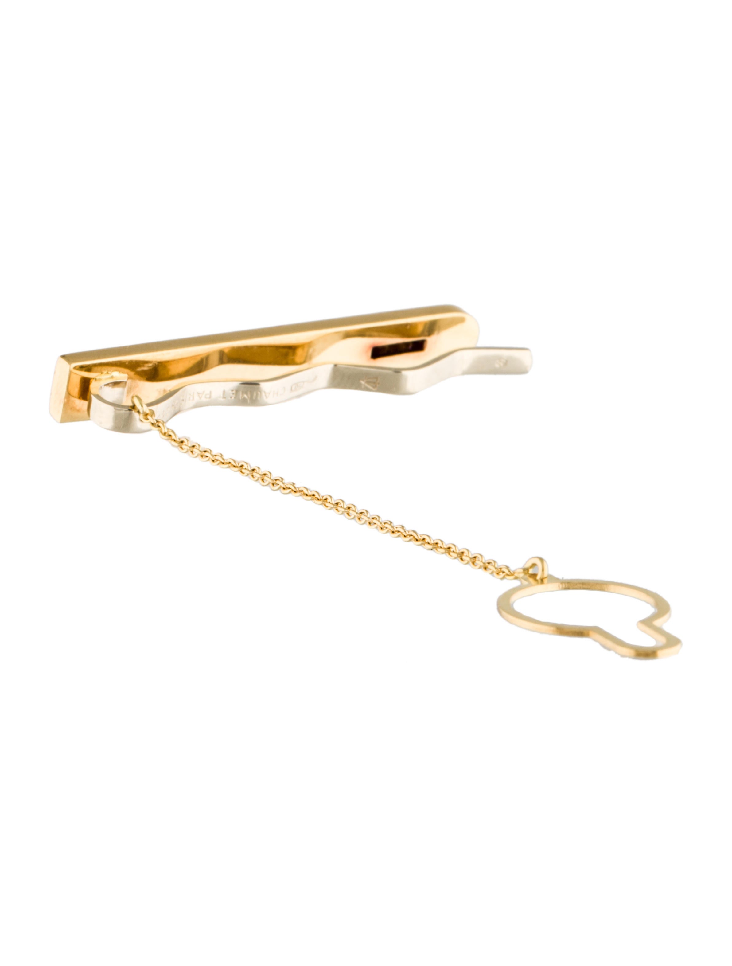 Chaumet Diamond Tie Clip Gold, 18K Yellow Gold Tie Pins and Clips, Pins CHM20105 The RealReal