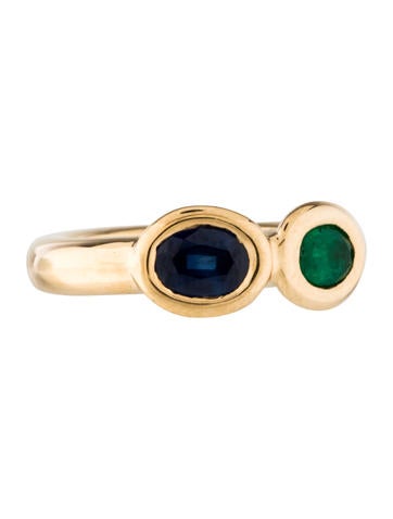 Chaumet 18K Sapphire & Emerald Ring Band