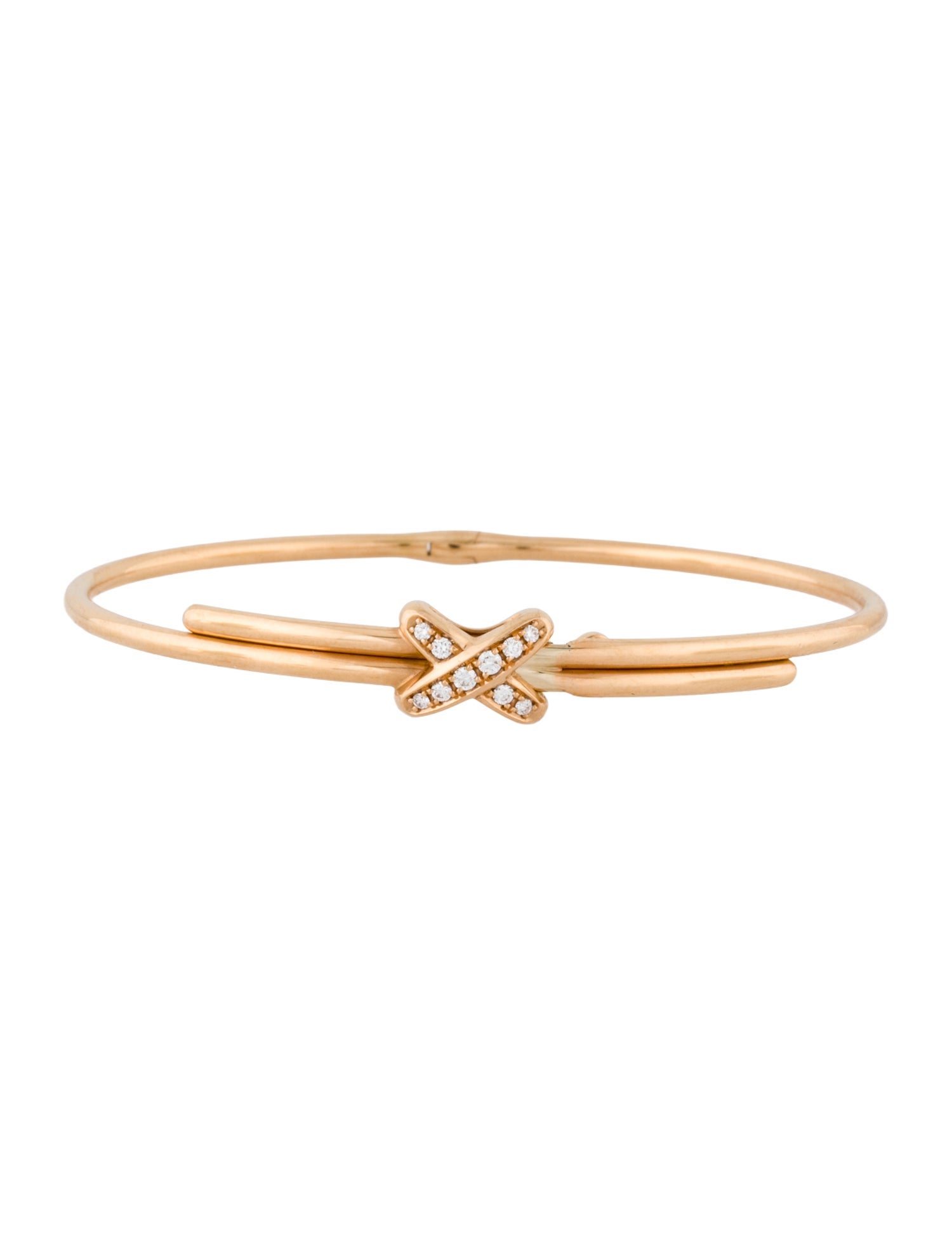 Chaumet 18K Diamond Jeux De Liens Bangle Bracelet