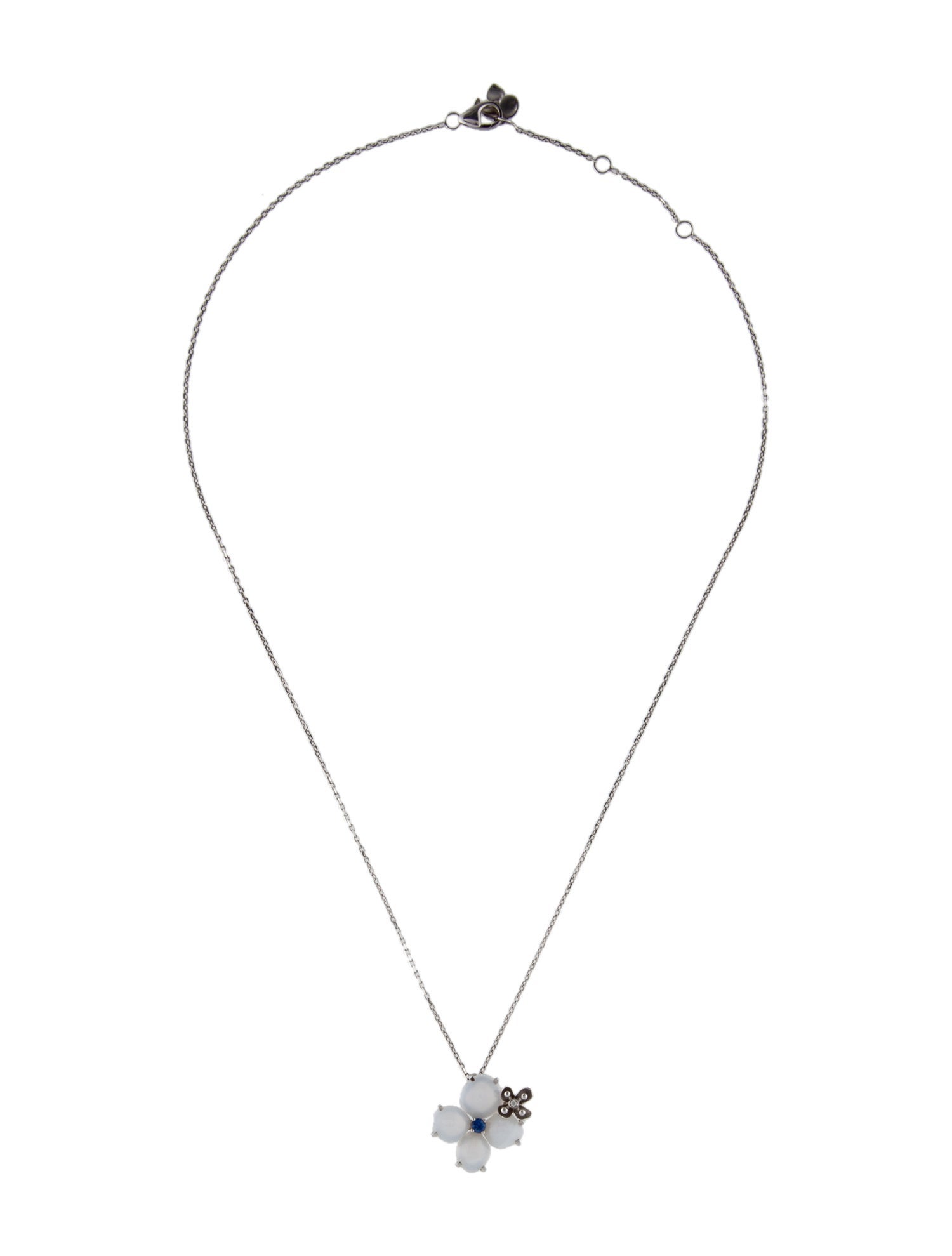 Chaumet 18K Chalcedony & Sapphire Hortensia Pendant Necklace