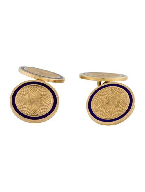 Chaumet 18K Enamel Cufflinks
