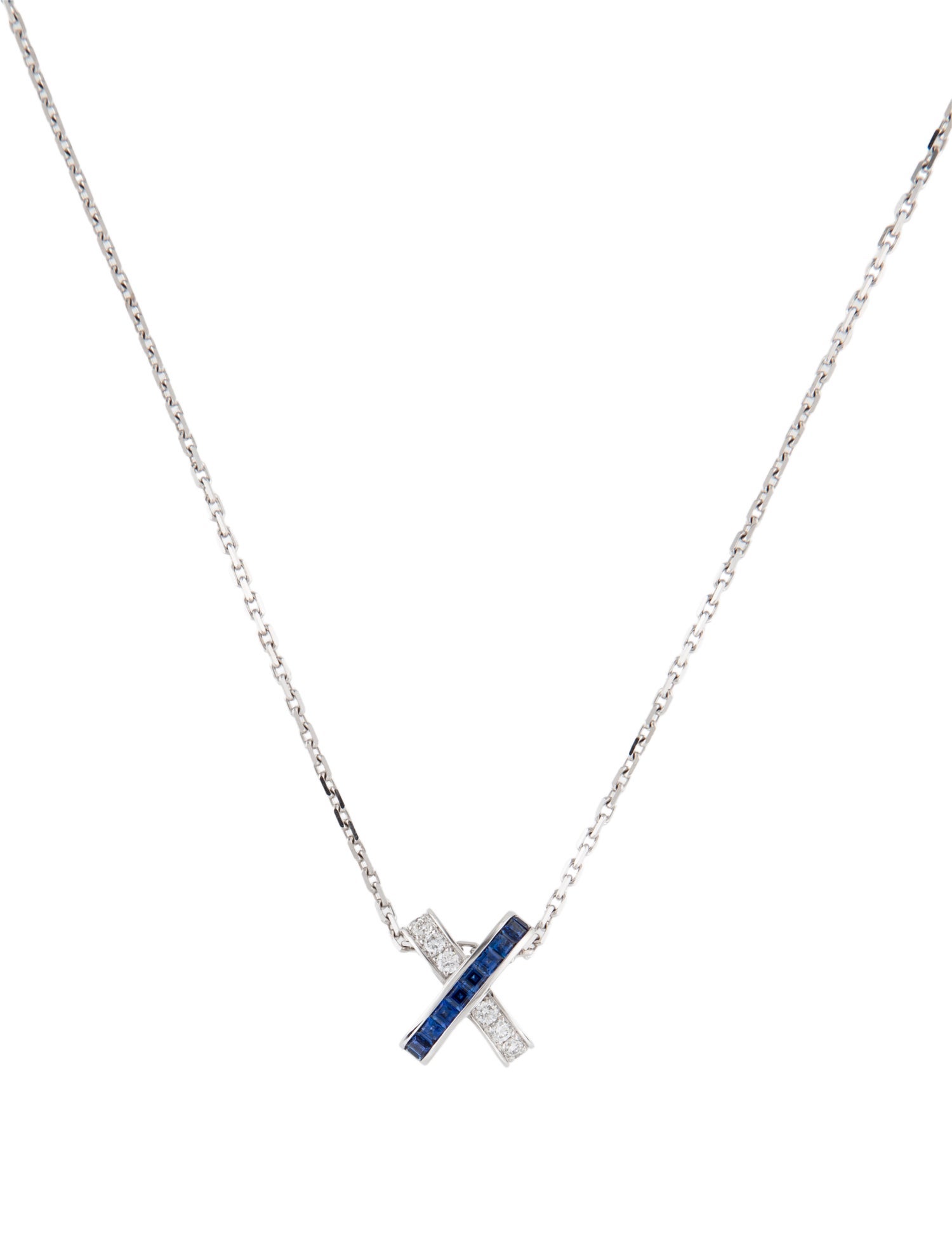 Chaumet 18K Diamond & Sapphire Jeux de Liens Pendant Necklace