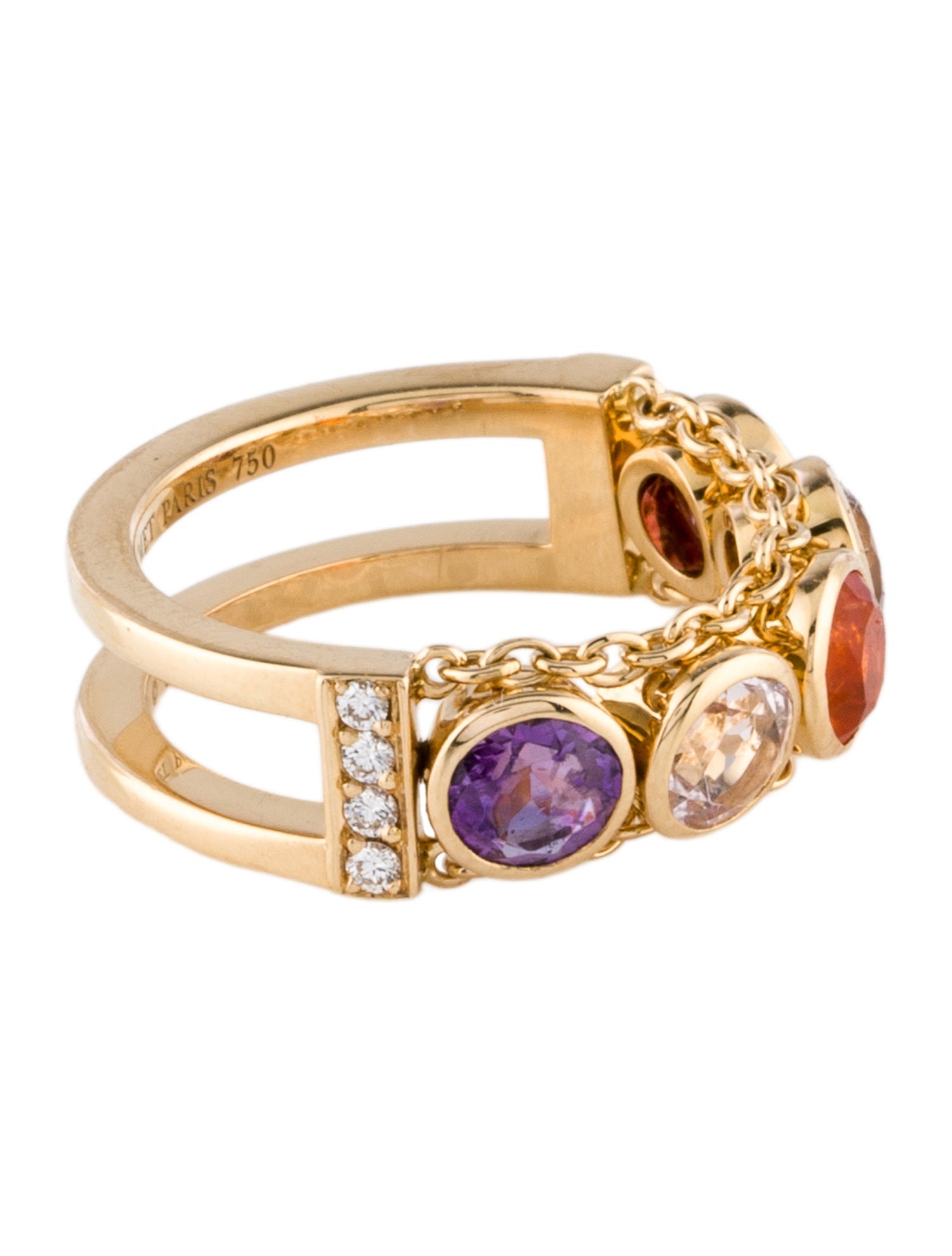 Chaumet 18K Multi-Stone & Diamond Acrostic Ring