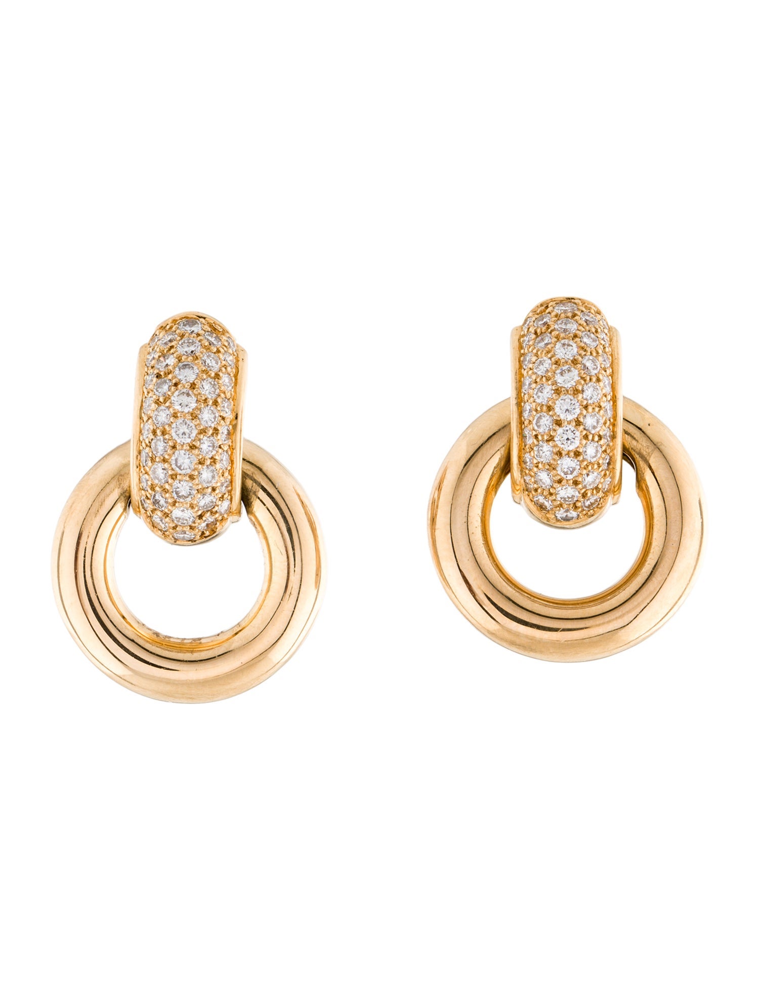 Chaumet 14K Diamond Drop Earrings