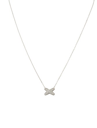 Chaumet 18K Diamond Jeux de Liens X Pendant Necklace